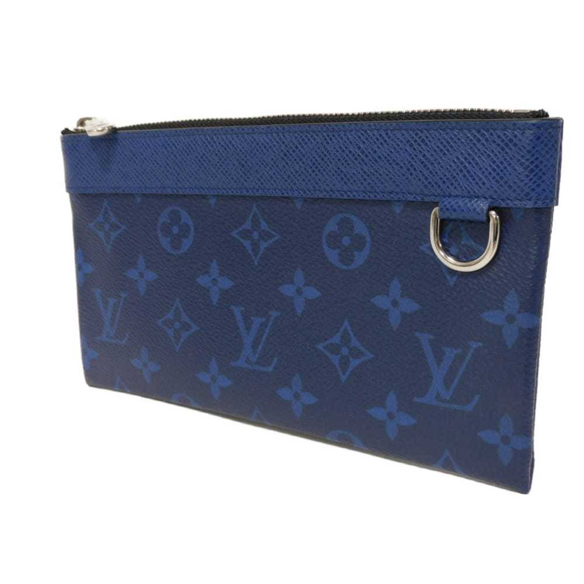 Louis Vuitton Blue Cobalt Monogram Monogram Cobalt Taiga Leather Leather Canvas Monogram Pochette Pouch