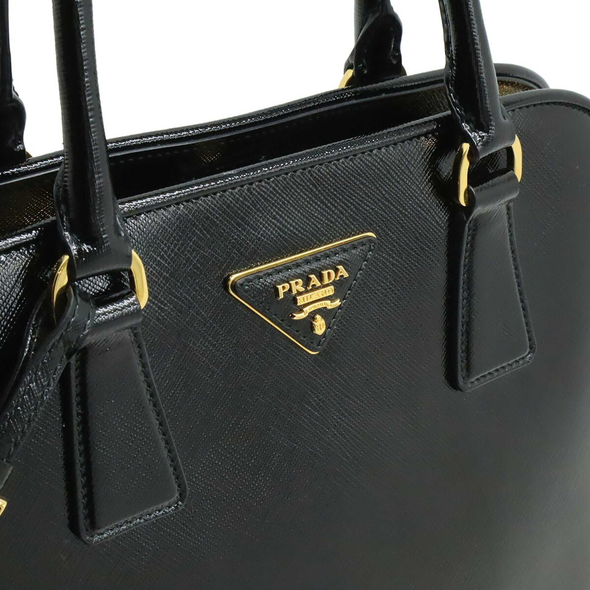 Prada Black Nero Patent Leather Handbag Shoulder Bag