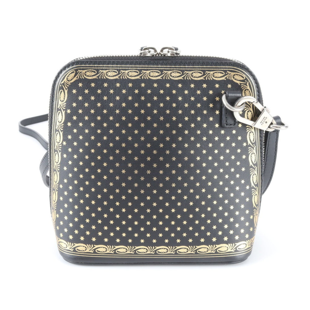Gucci Black Gold Leather Shoulder Bag (Pre-Owned)