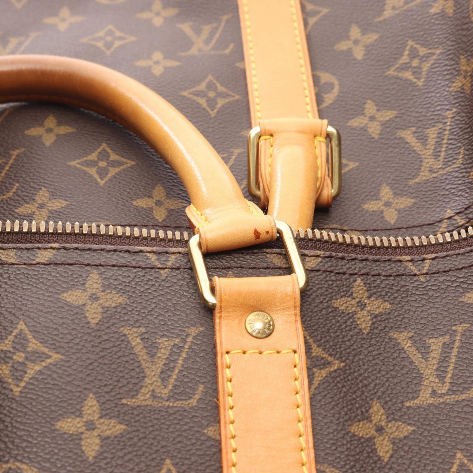 Louis Vuitton Brown Monogram Coated Canvas Leather Boston Bag