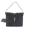 Gucci Jackie Black Leather Nylon Handbag Shoulder Bag (Pre-Owned)