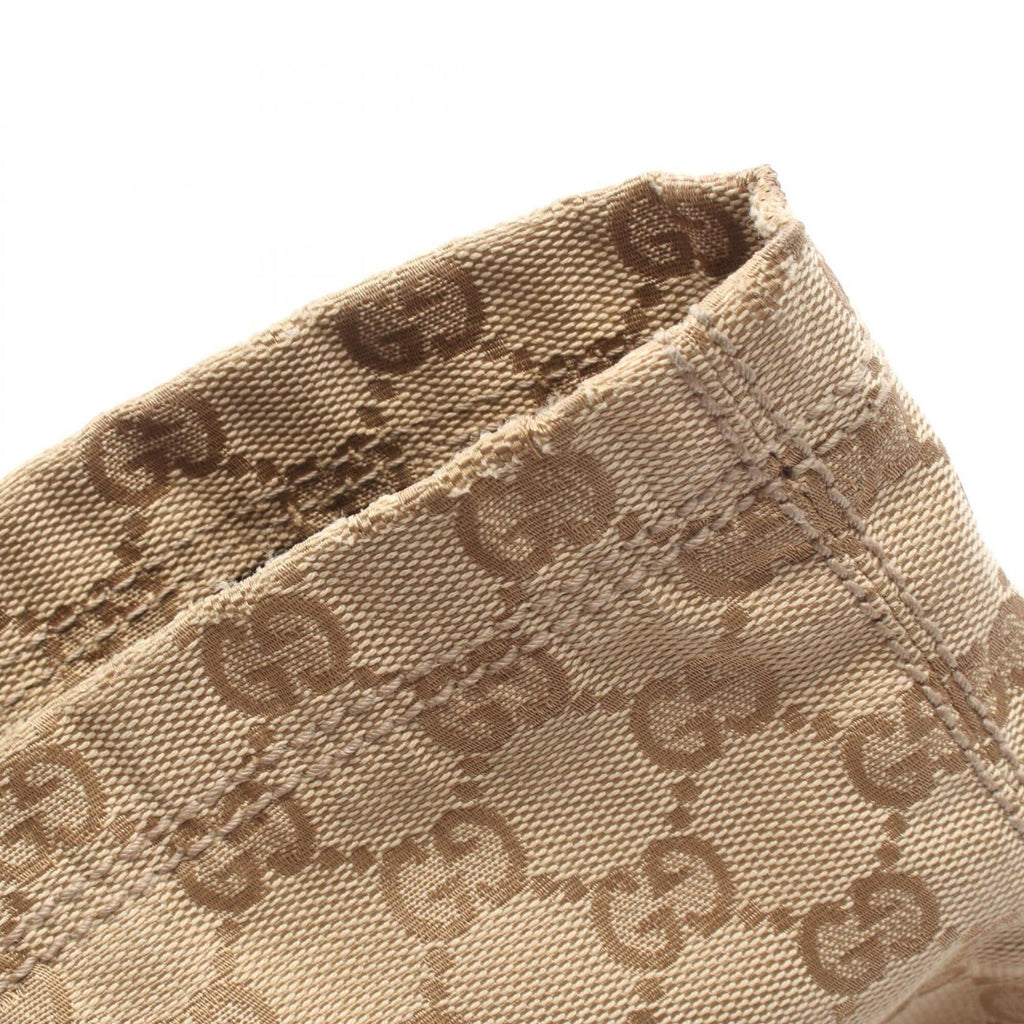 Gucci Beige Multi-Color Red Color Canvas Leather Handbag Tote Bag (Pre-Owned)