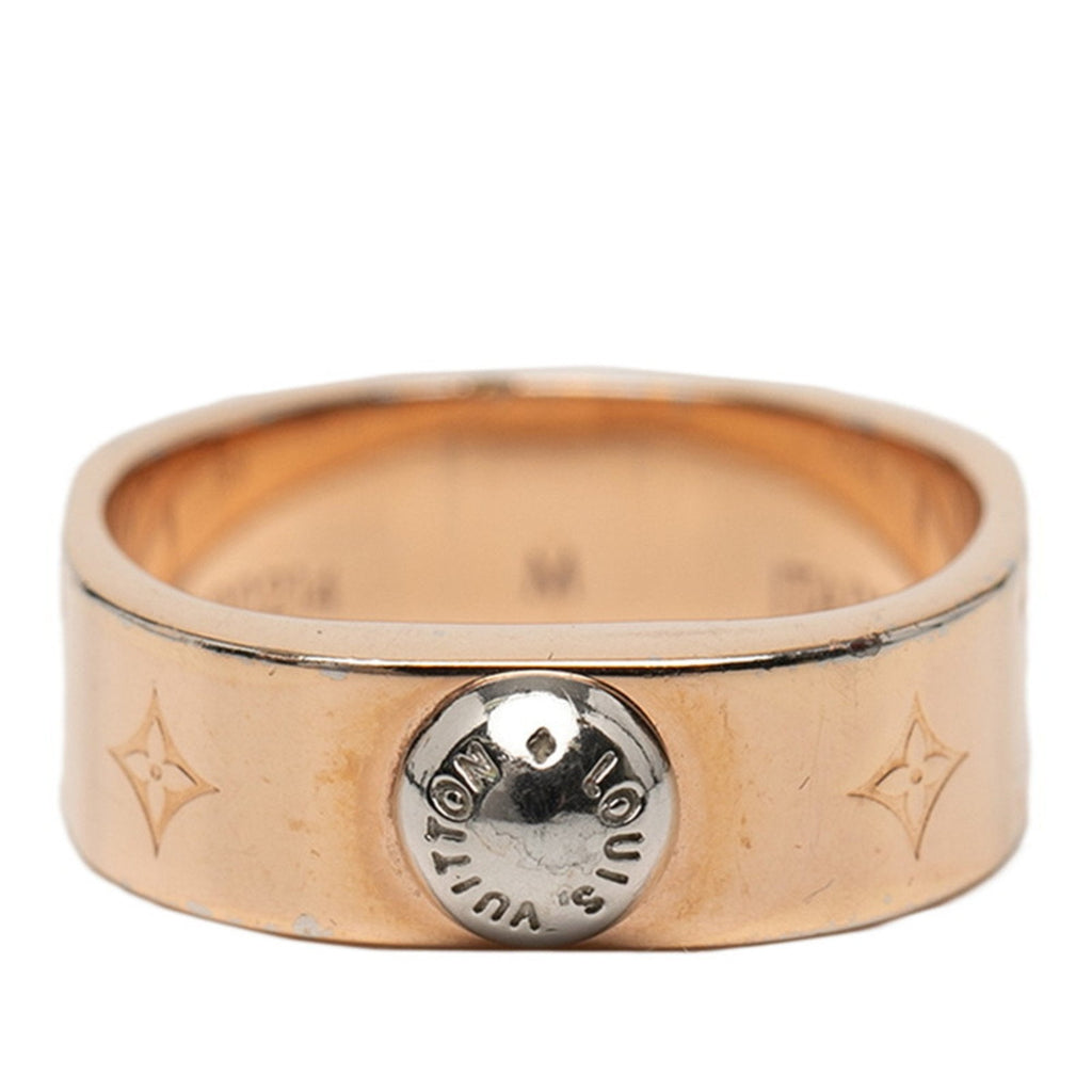 Louis Vuitton Pink Gold Gold Plating Band Ring