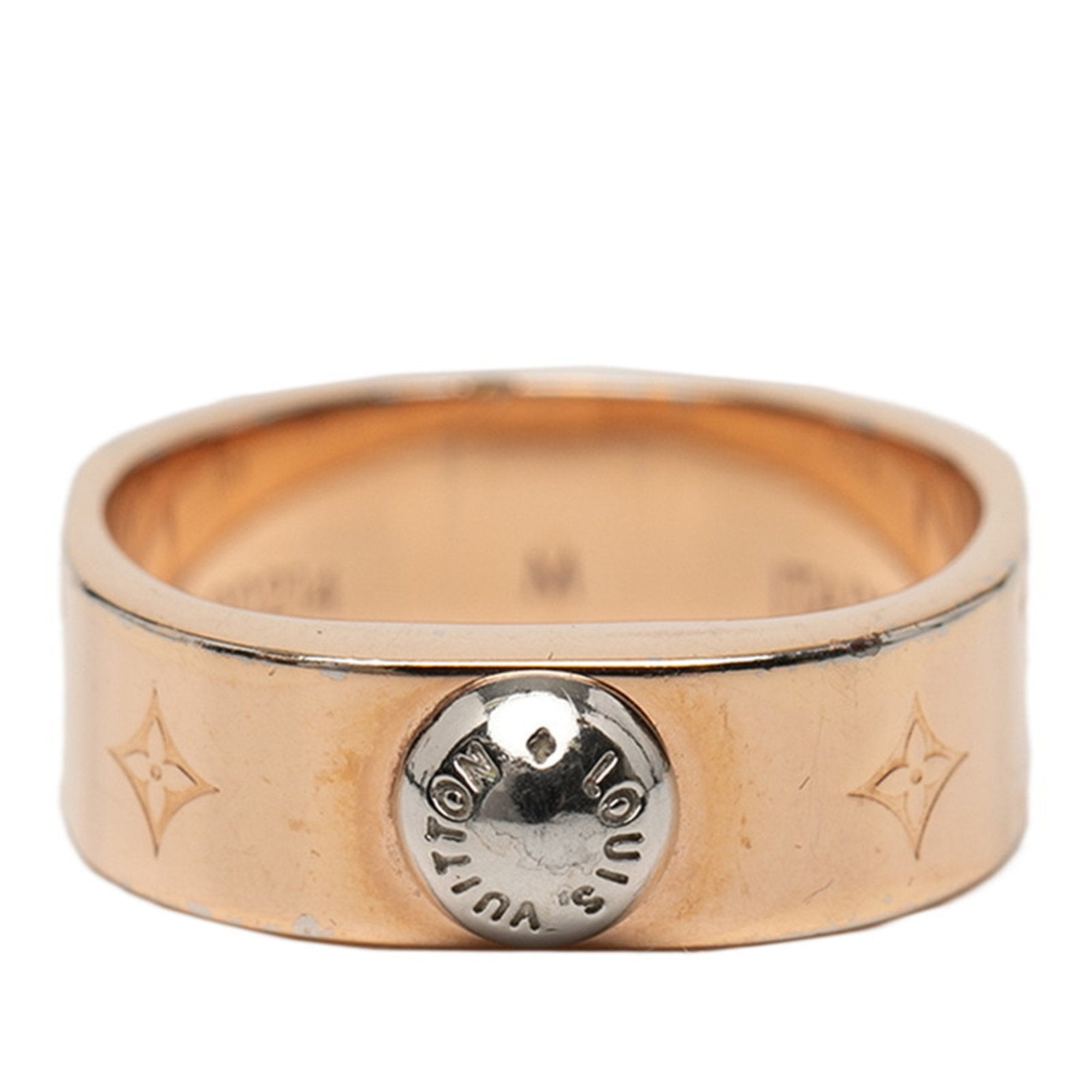 Louis Vuitton Pink Gold Gold Plating Band Ring