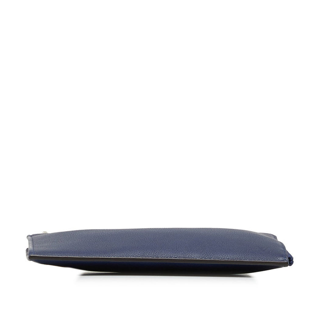 Louis Vuitton Navy Leather Clutch Bag