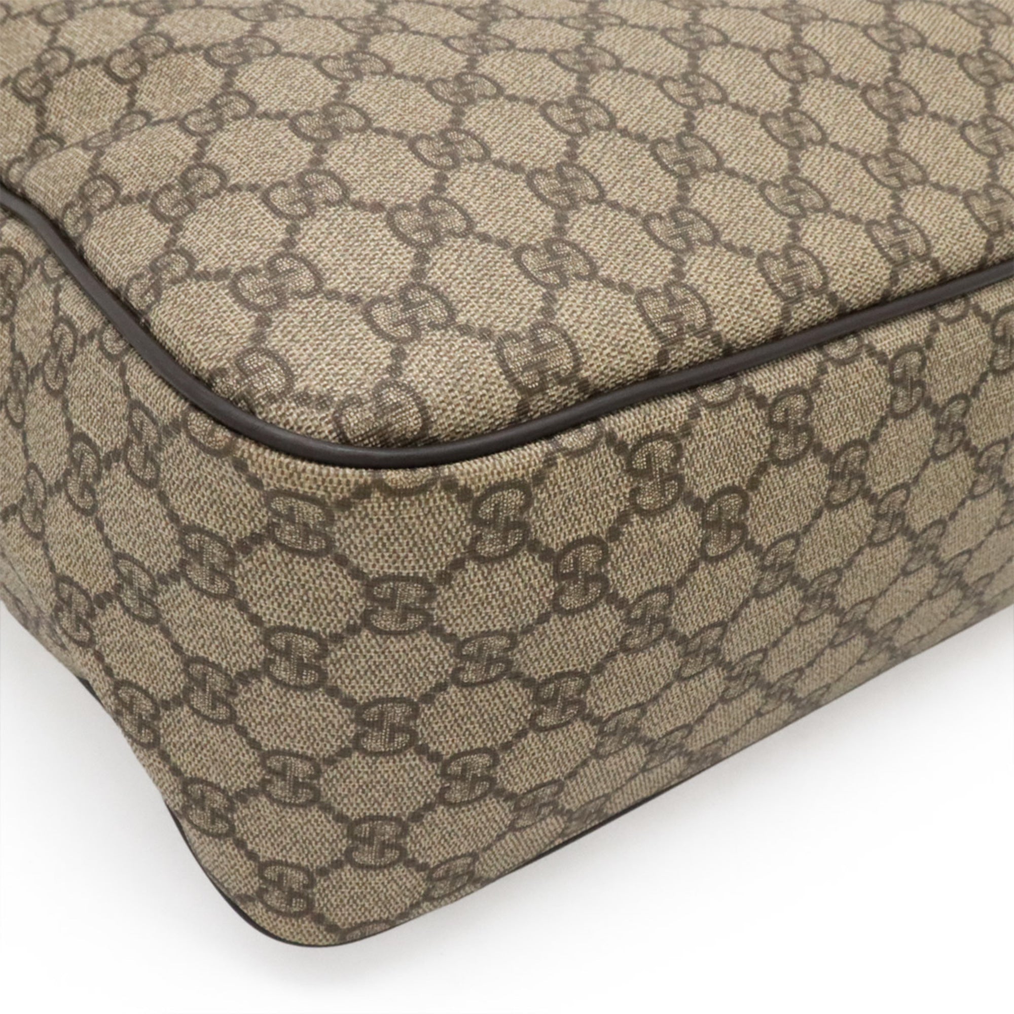 Gucci Gg Plus Beige Dark Brown Gg Supreme Leather Shoulder Bag (Pre-Owned)