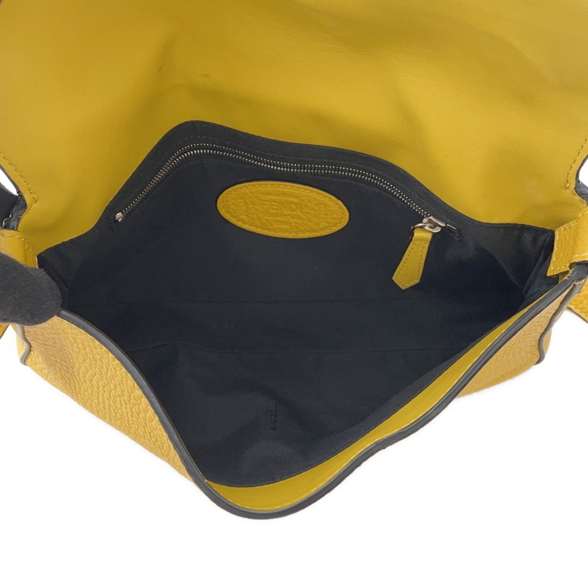 Fendi Selleria Black Yellow Leather Fanny Pack Shoulder Bag