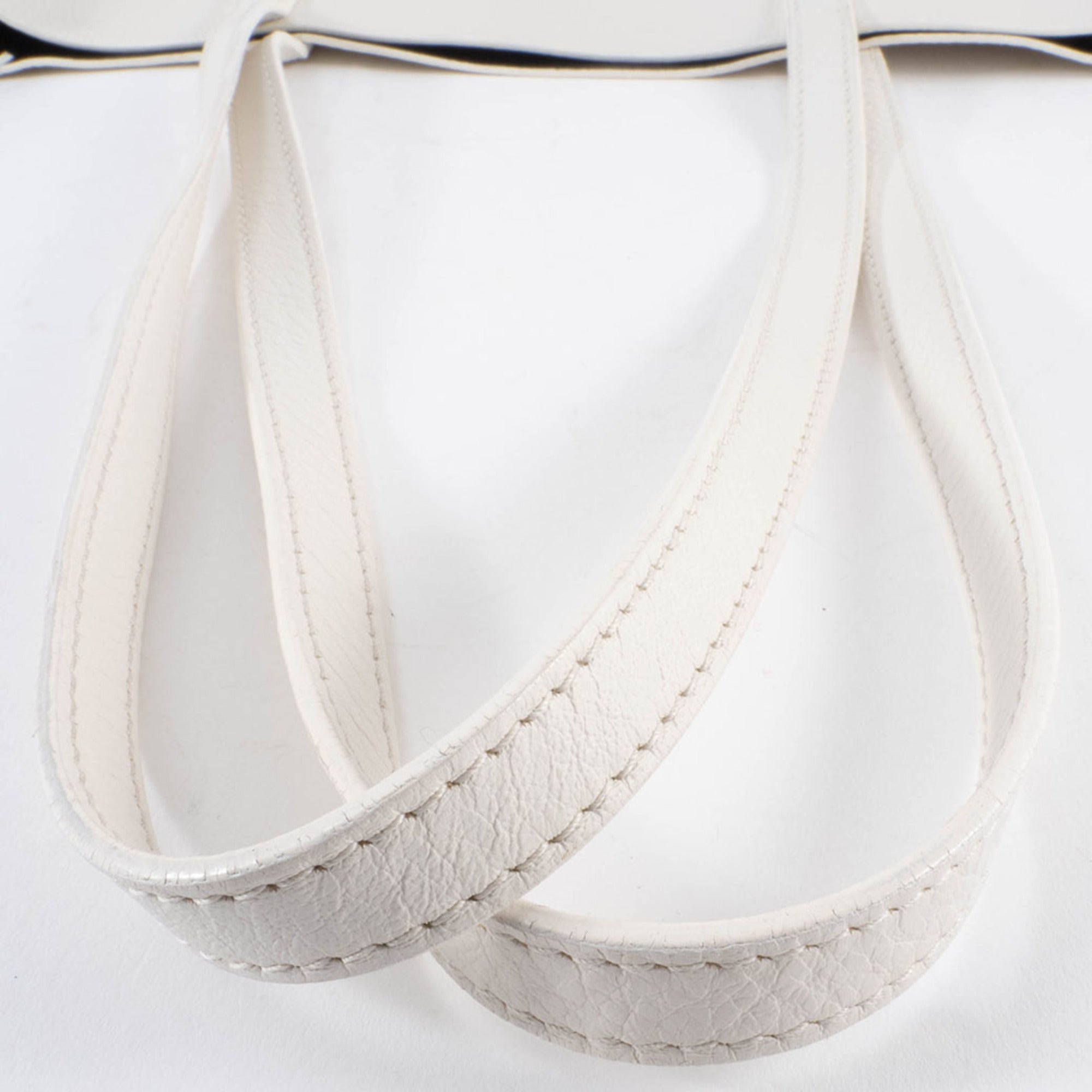 Balenciaga White Leather Shoulder Bag Tote