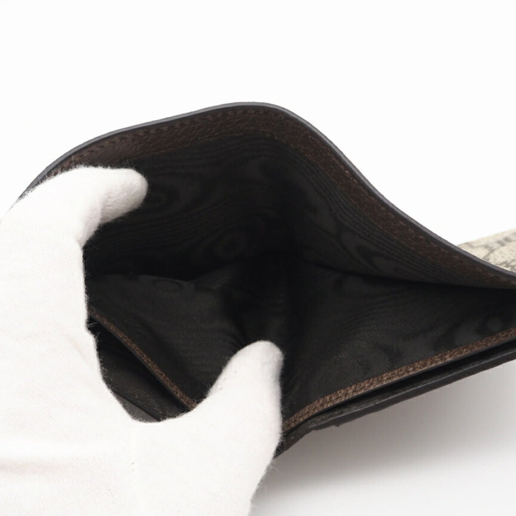 Balenciaga Beige Coated Canvas Leather Wallet (Bi-Fold)