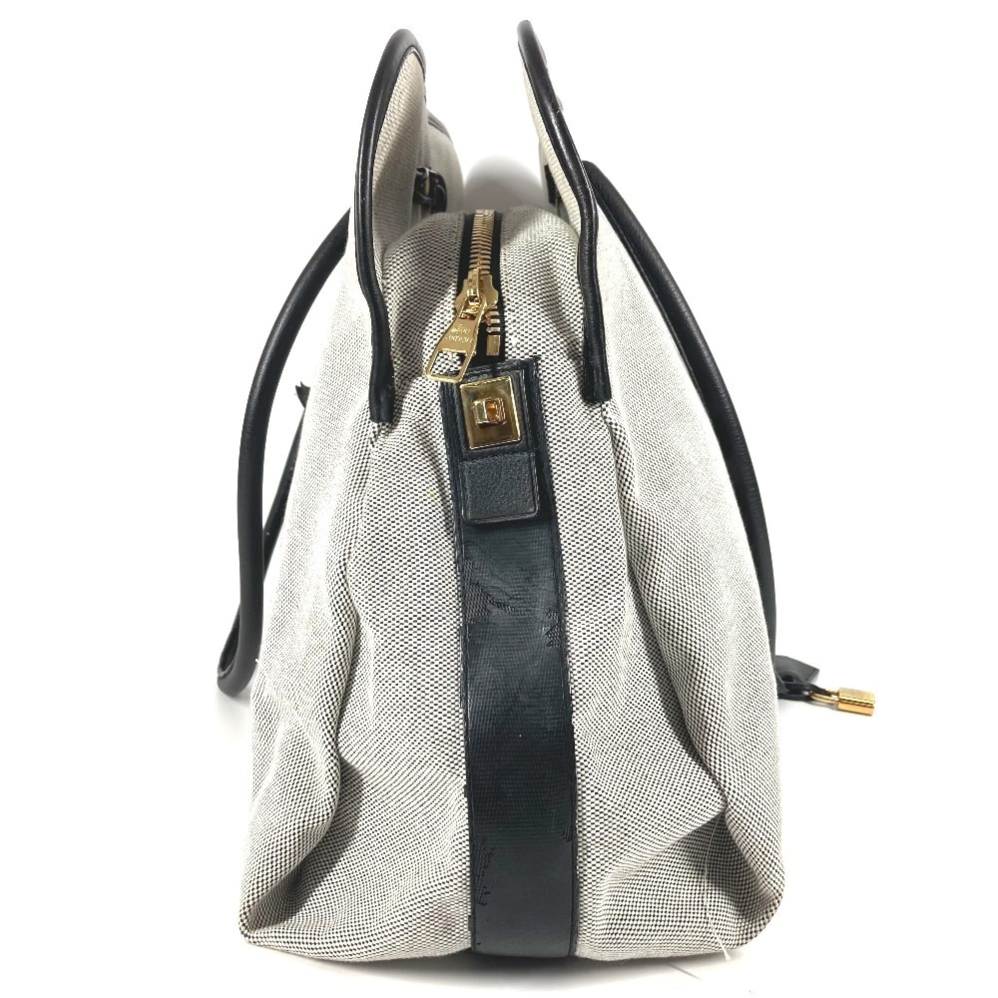 Louis Vuitton Black Galle Yellow Leather Canvas Boston Bag Shoulder Bag Tote Bag