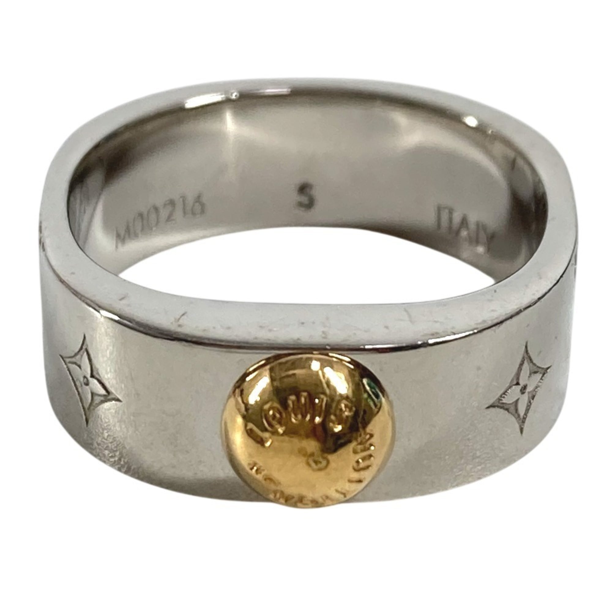 Louis Vuitton Gold Silver Metal Band Ring