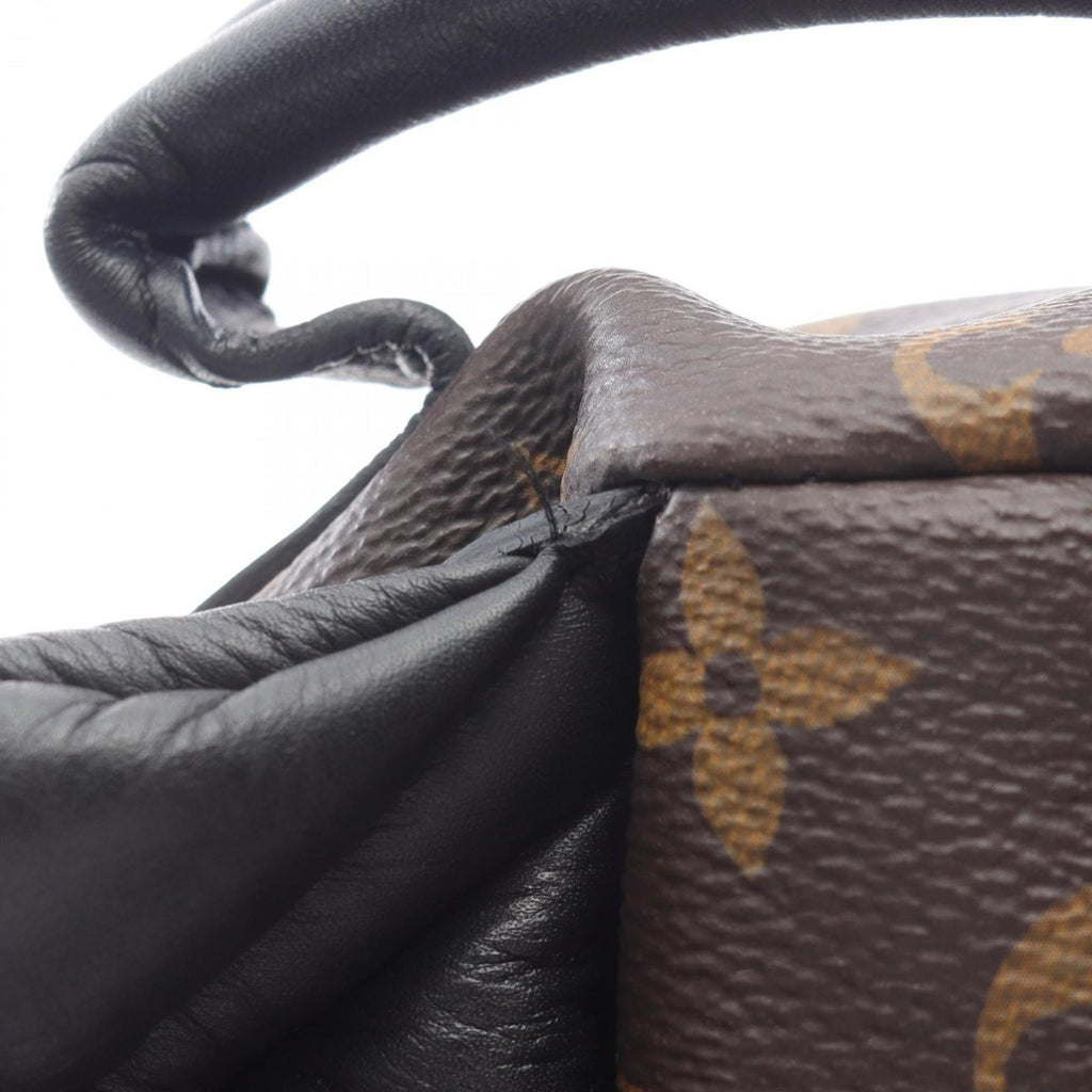 Louis Vuitton Black Brown Coated Canvas Leather Backpack