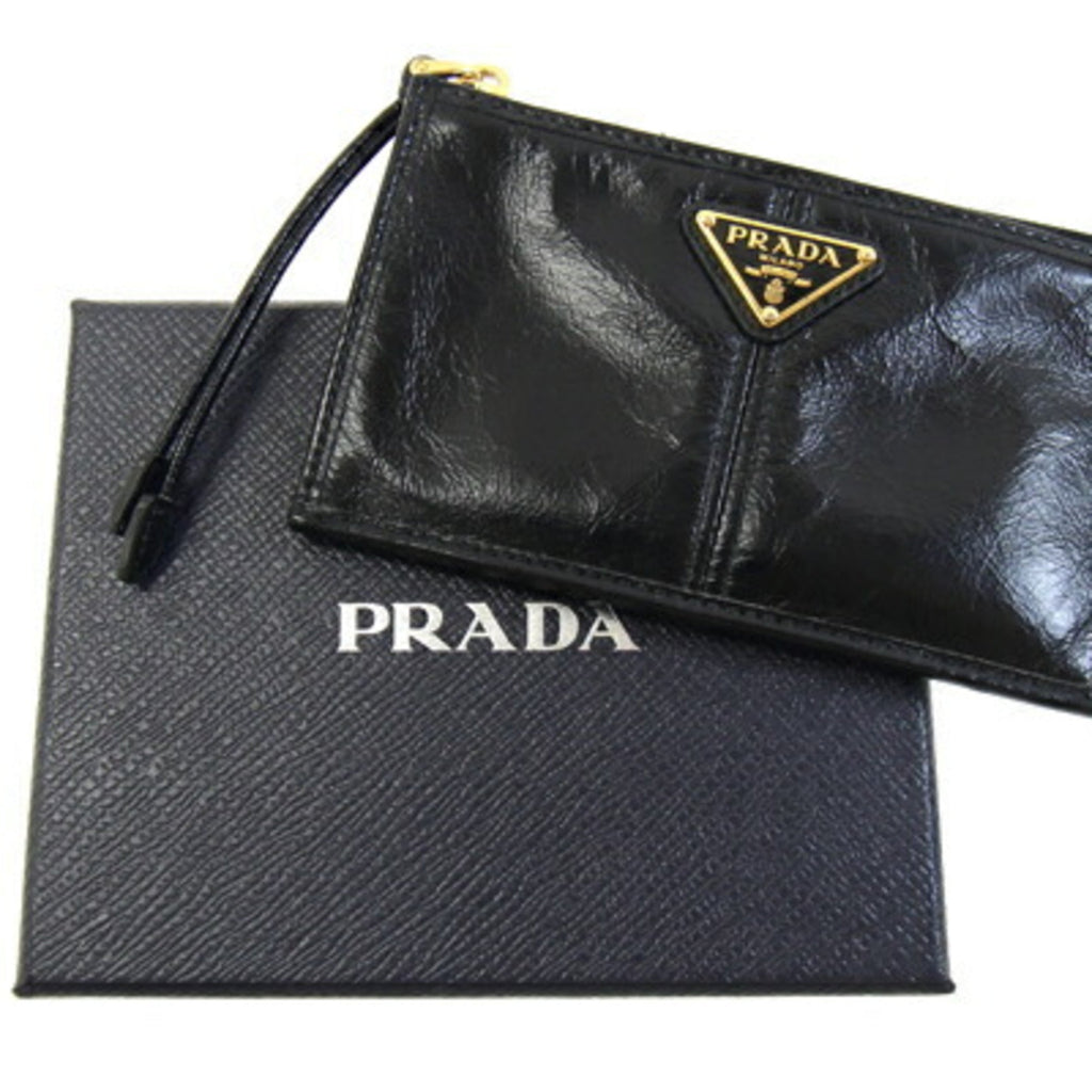 Prada Black Leather Card Wallet