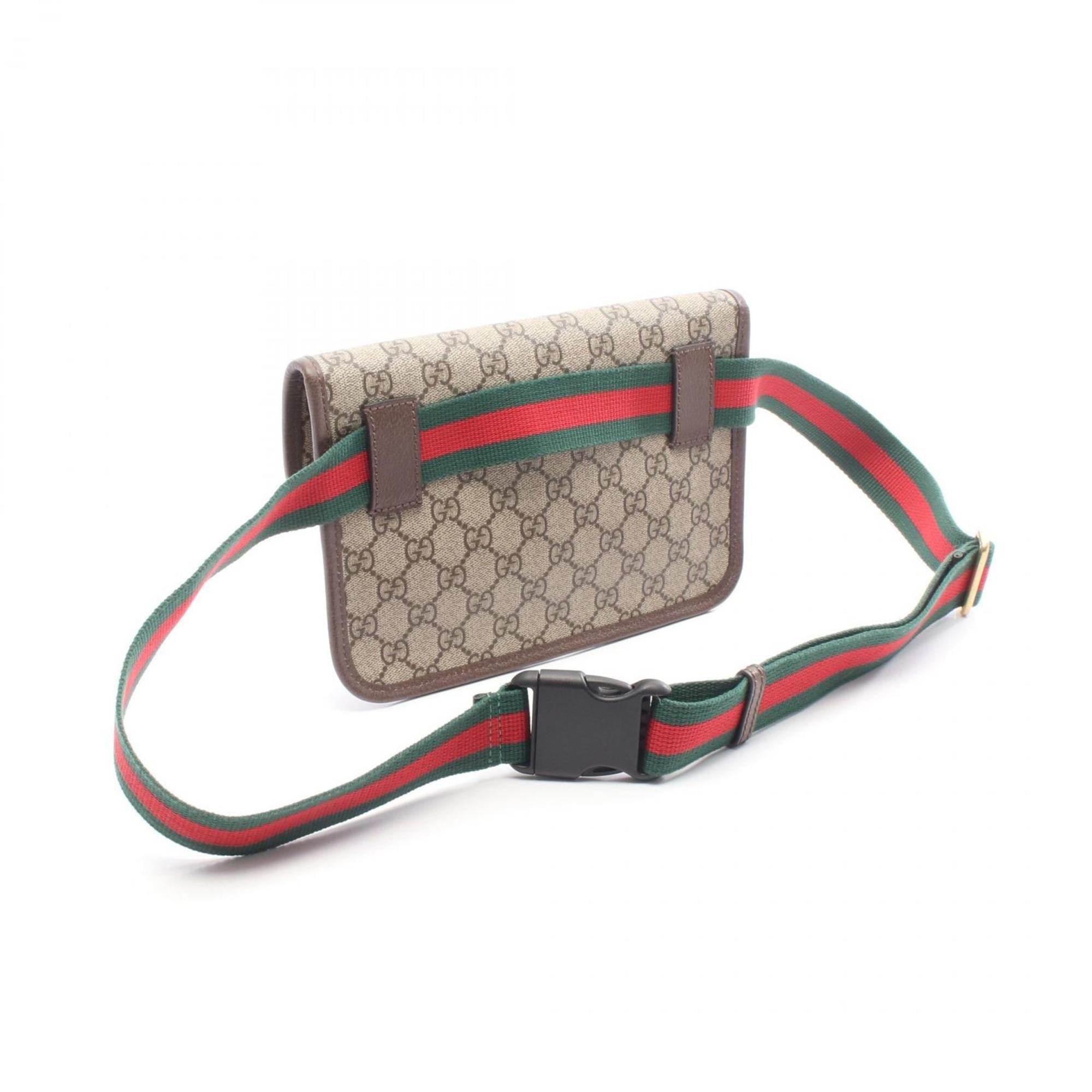 Gucci Beige Brown Pvc Coated Canvas Leather Fanny Pack (Pre-Owned)