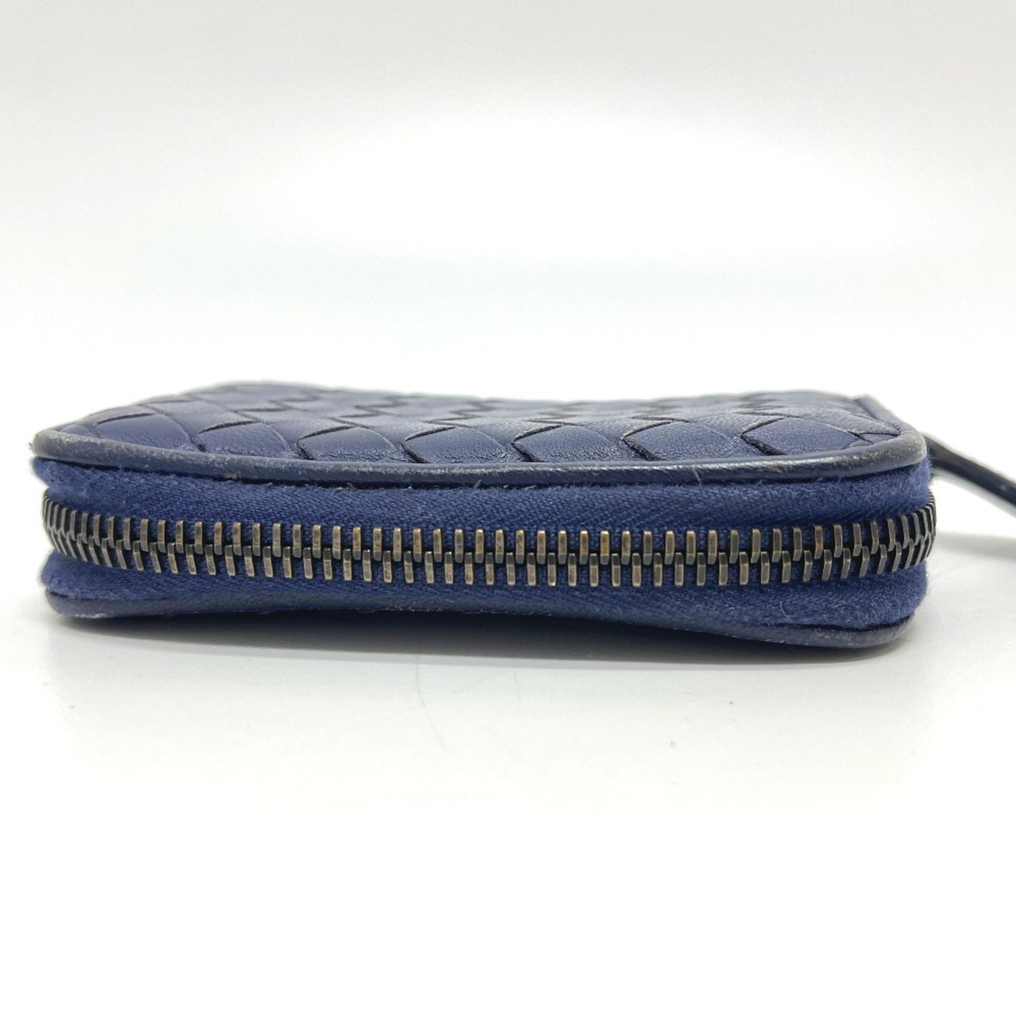 Bottega Veneta Intrecciato Blue Leather Coin Purse/Coin Case