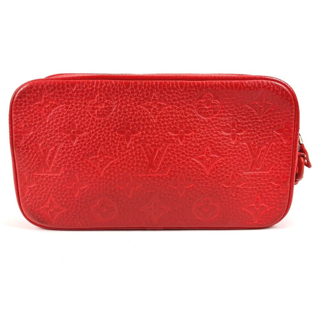 Louis Vuitton Red Color Monogram Empreinte Leather Clutch Bag