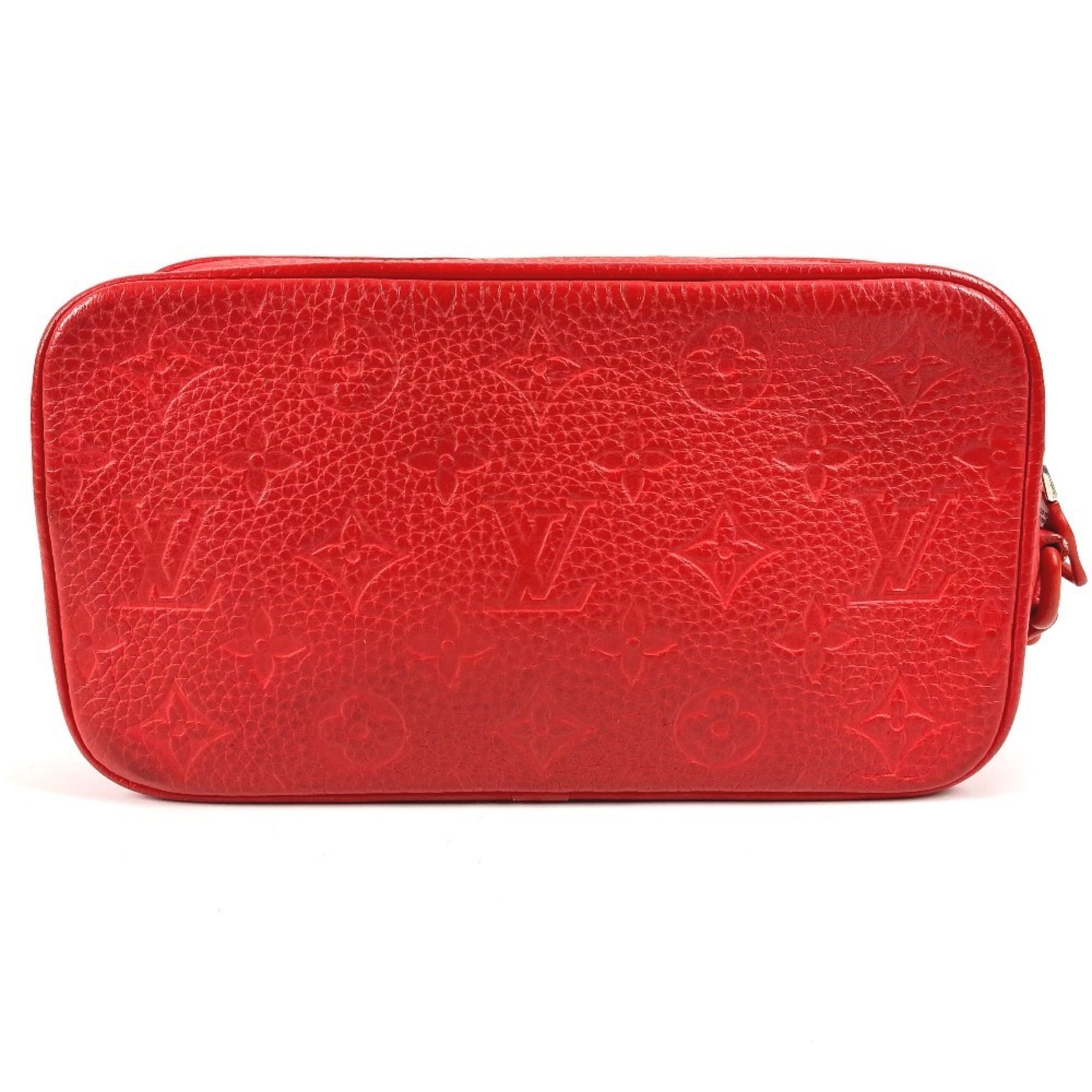 Louis Vuitton Red Color Monogram Empreinte Leather Clutch Bag