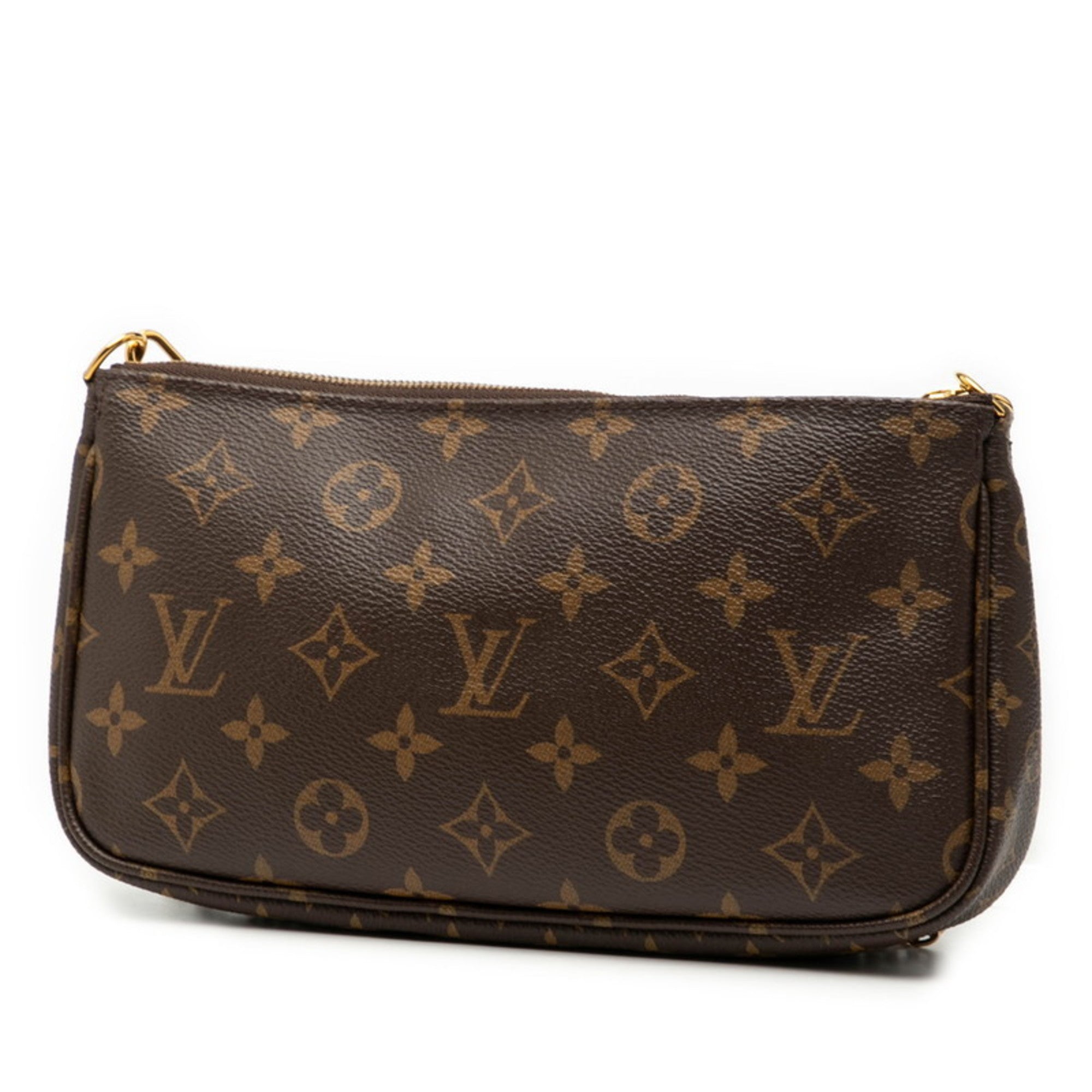 Louis Vuitton Brown Pvc Leather Handbag Pochette Pouch Shoulder Bag