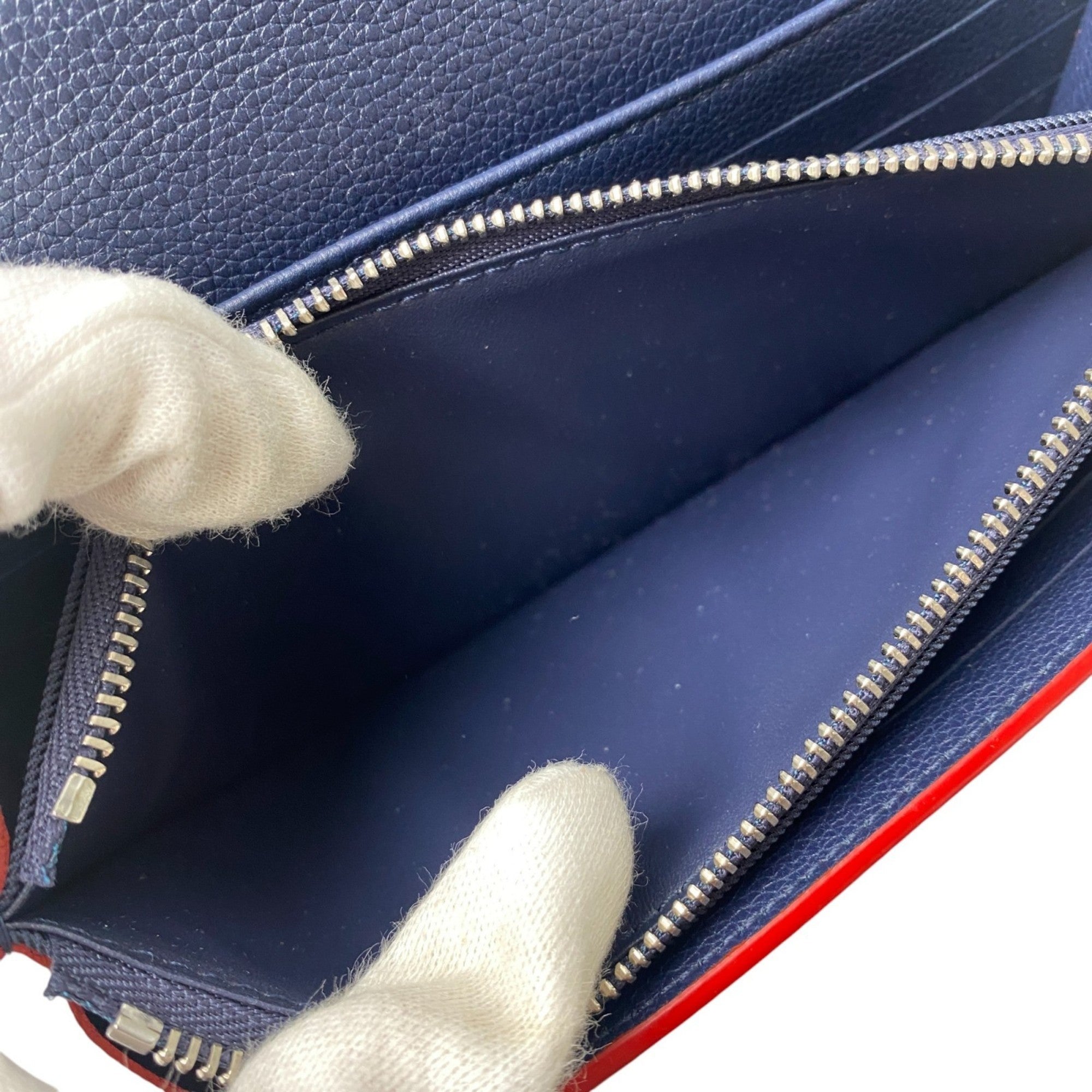 Louis Vuitton Navy Leather Long Wallet