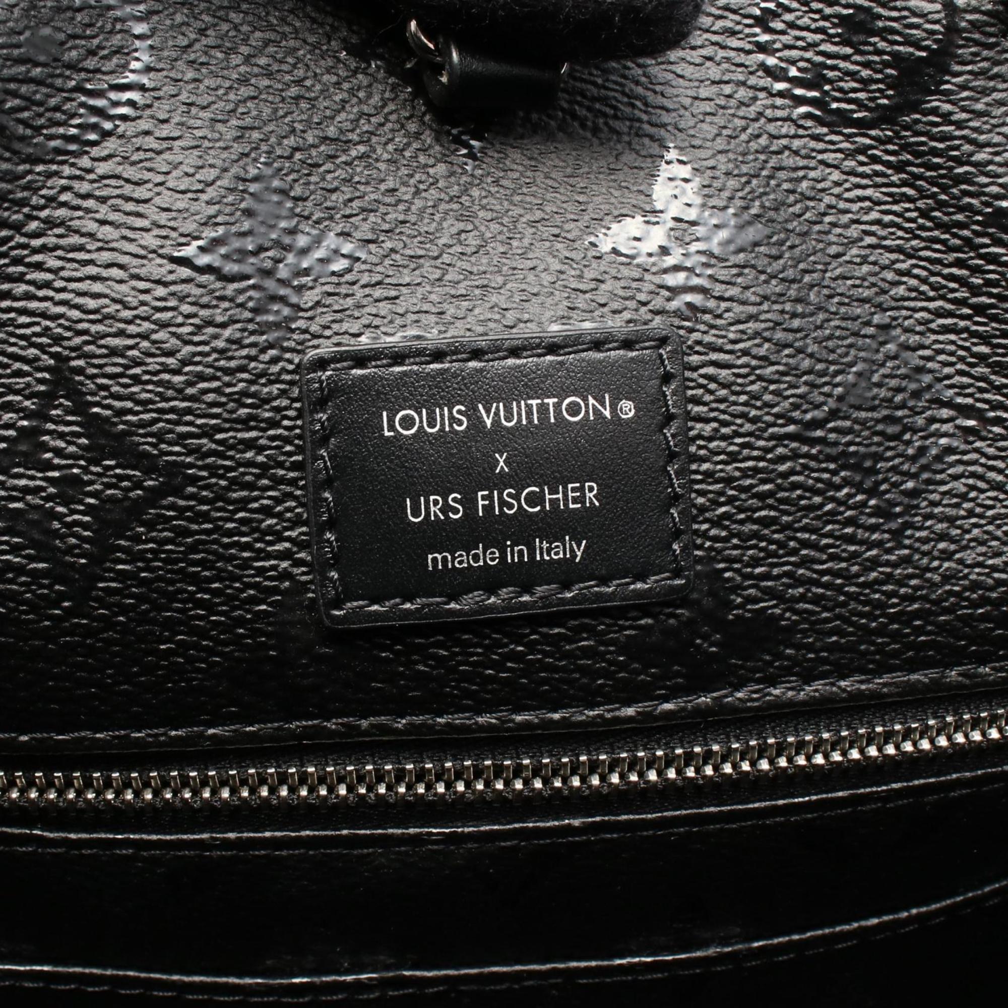 Louis Vuitton Black White Canvas Leather Tote Bag