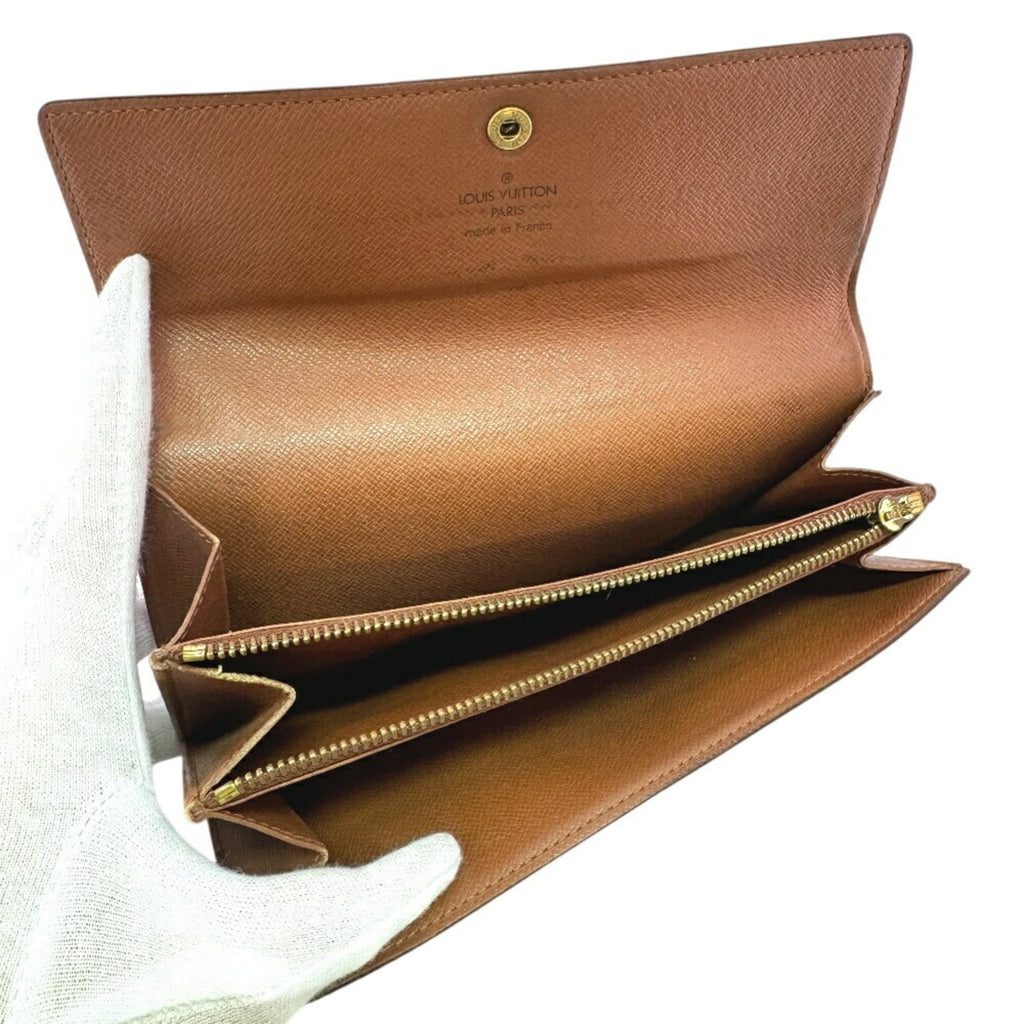 Louis Vuitton Brown Leather Wallet (Tri-Fold)