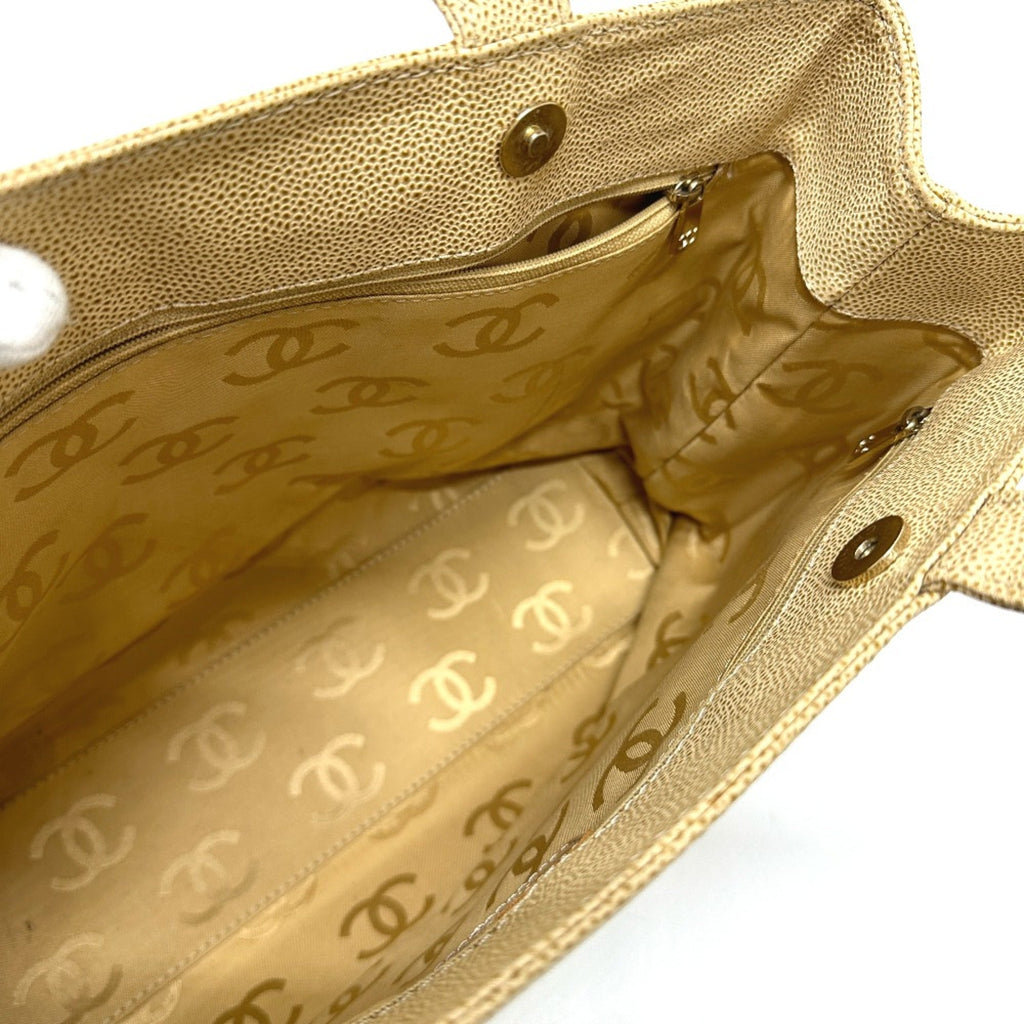 Chanel Beige Leather Tote Bag