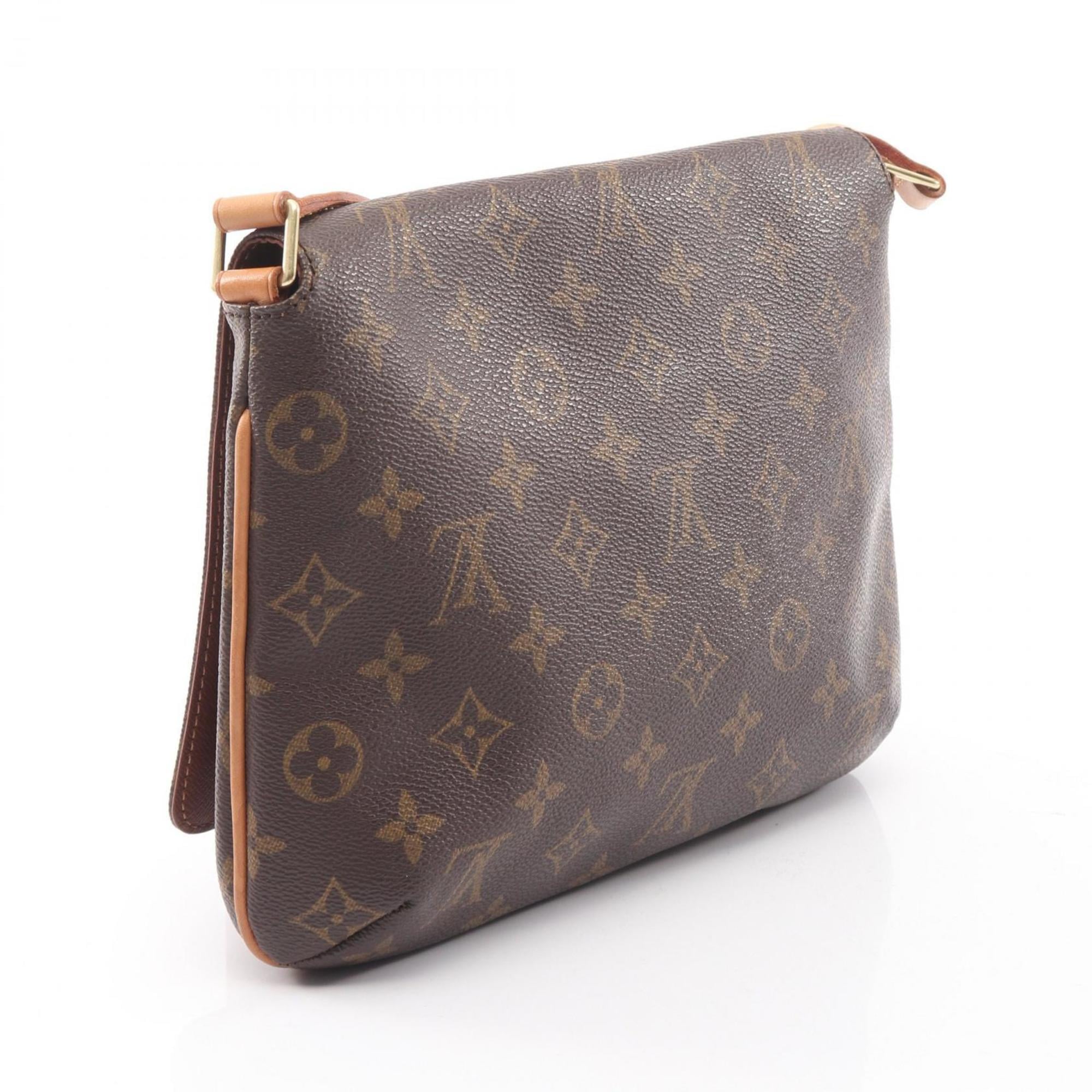 Louis Vuitton Brown Coated Canvas Leather Shoulder Bag