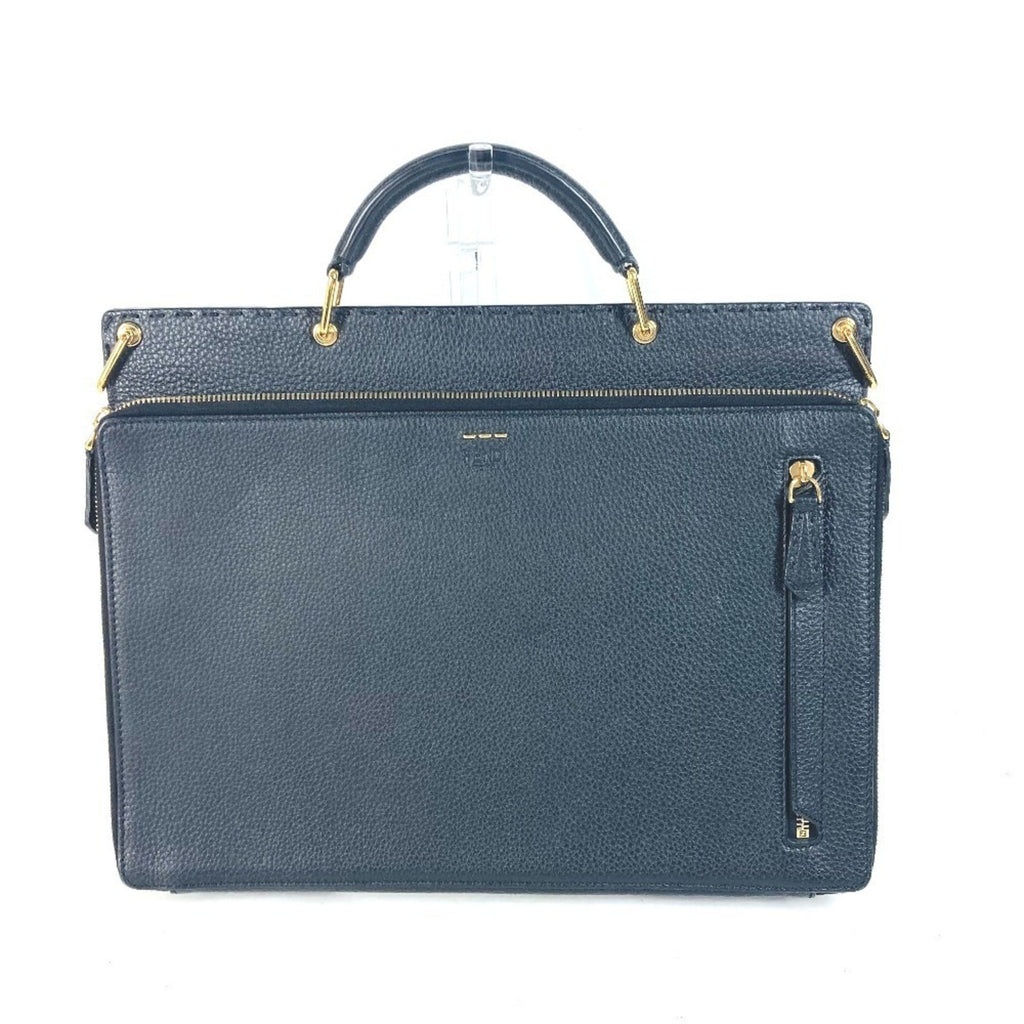 Fendi Black Leather Briefcase Handbag
