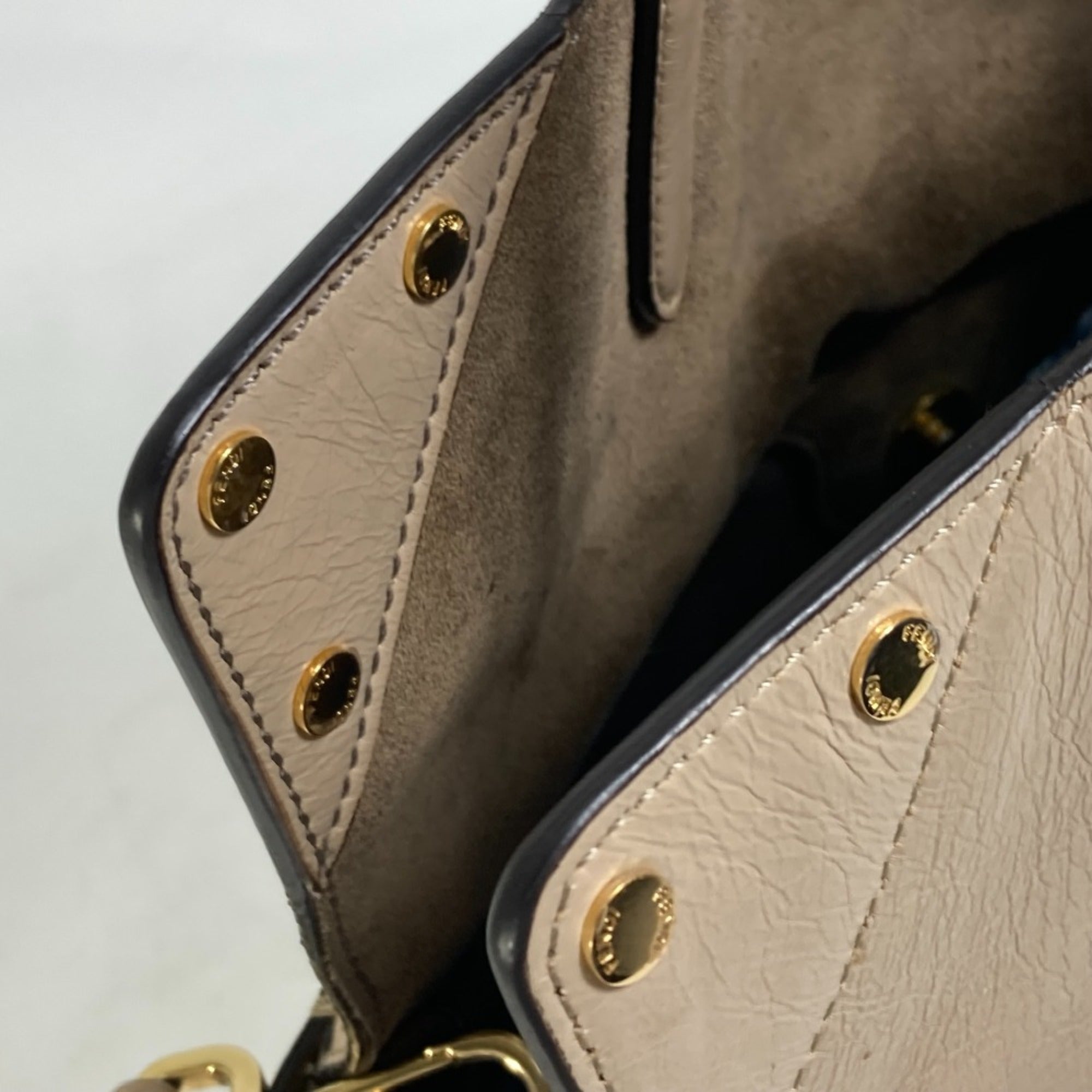 Fendi Beige Leather Shoulder Bag