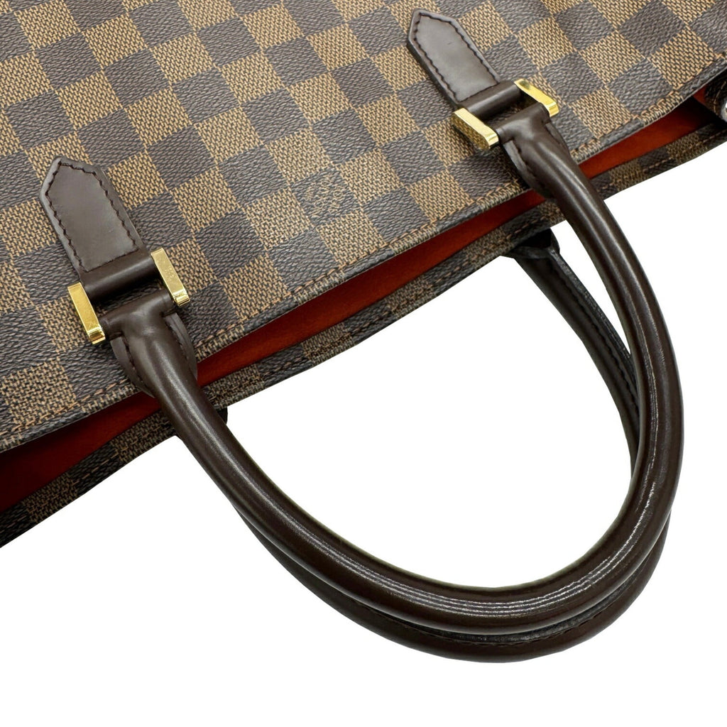 Louis Vuitton Damier Brown Ebene Damier Canvas Leather Handbag