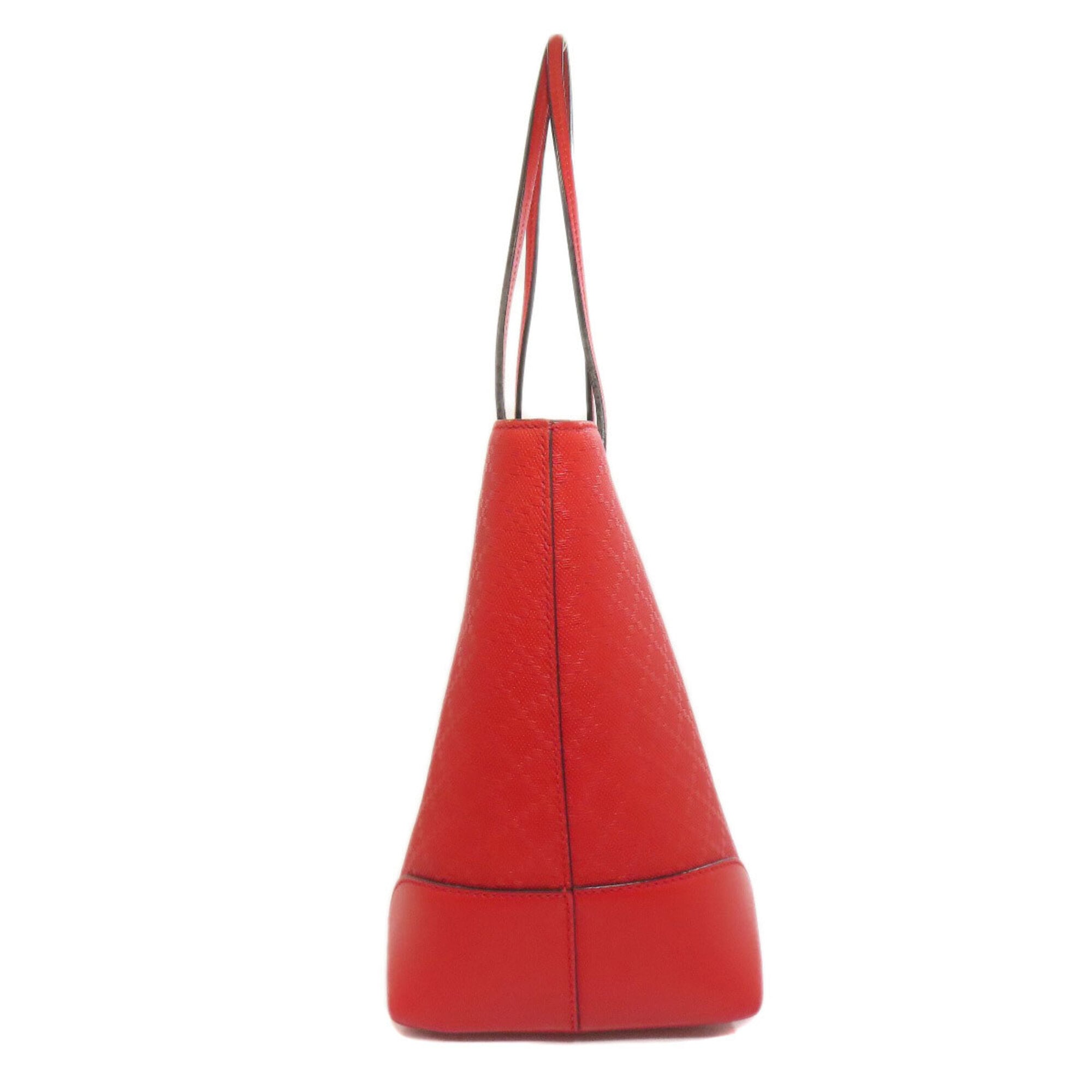 Gucci Red Color Leather Tote Bag (Pre-Owned)