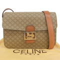 Celine Macadam Beige Coated Canvas Shoulder Bag
