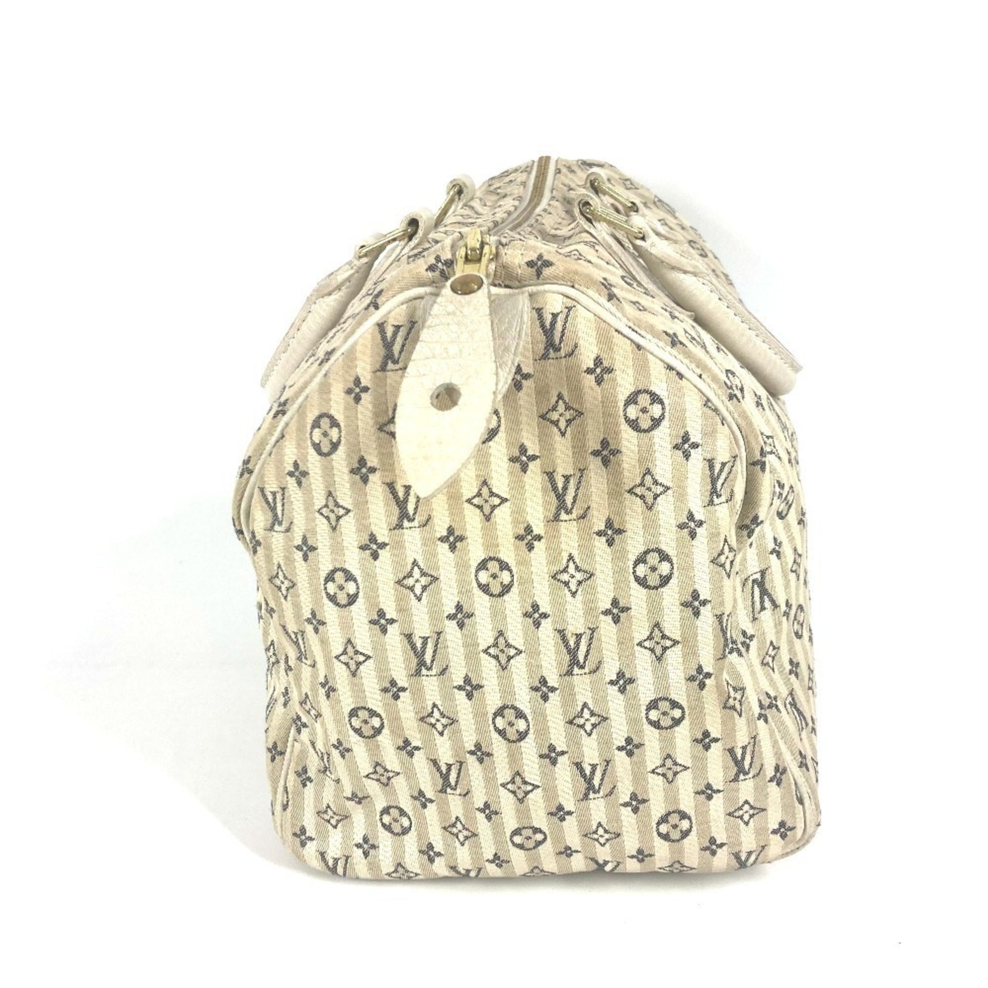 Louis Vuitton Monogram Mini Lin Navy White Monogram Mini Lin Boston Bag Handbag