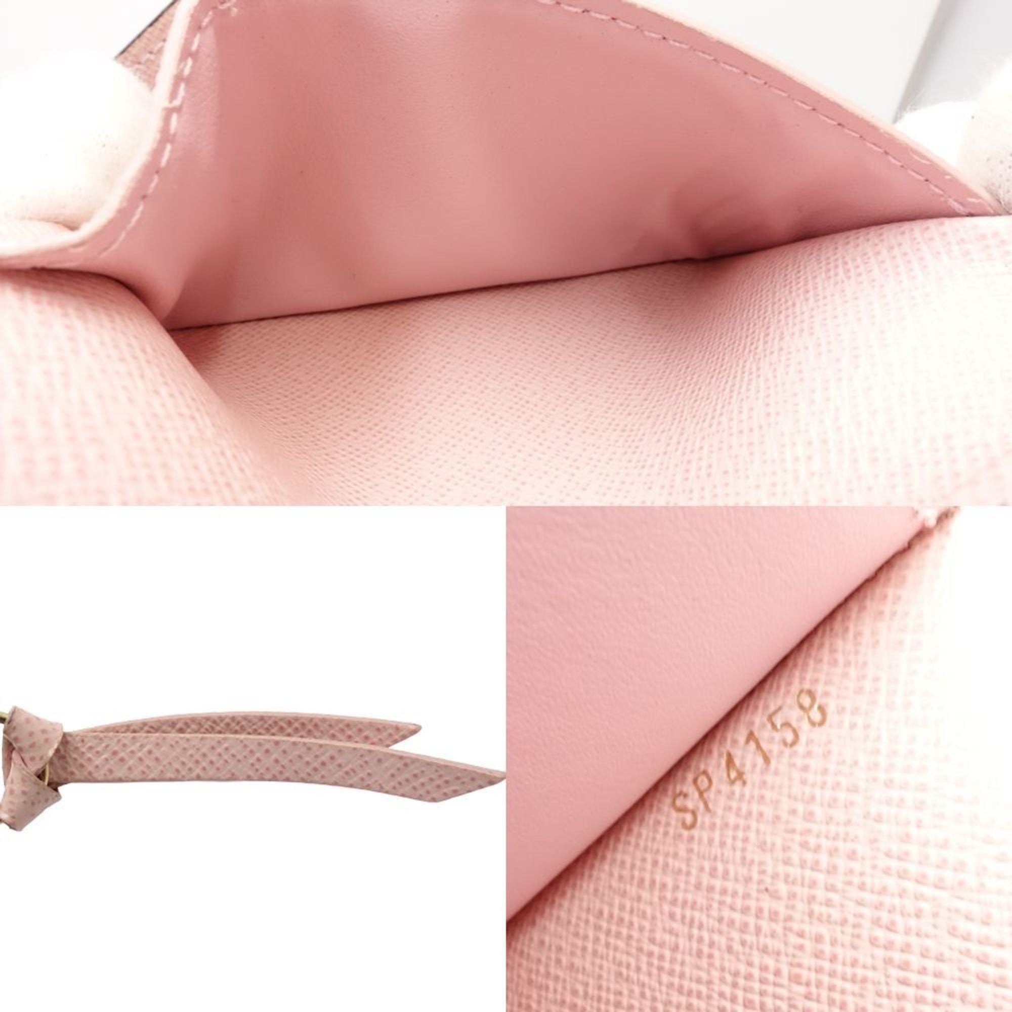 Louis Vuitton Damier Canvas Ebene Rose Ballerine Canvas Wallet (Tri-Fold)