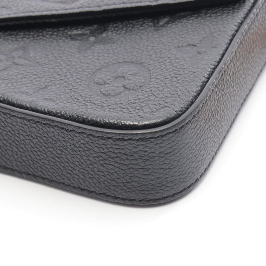 Louis Vuitton Black Noir Monogram Empreinte Handbag Pochette Pouch Shoulder Bag