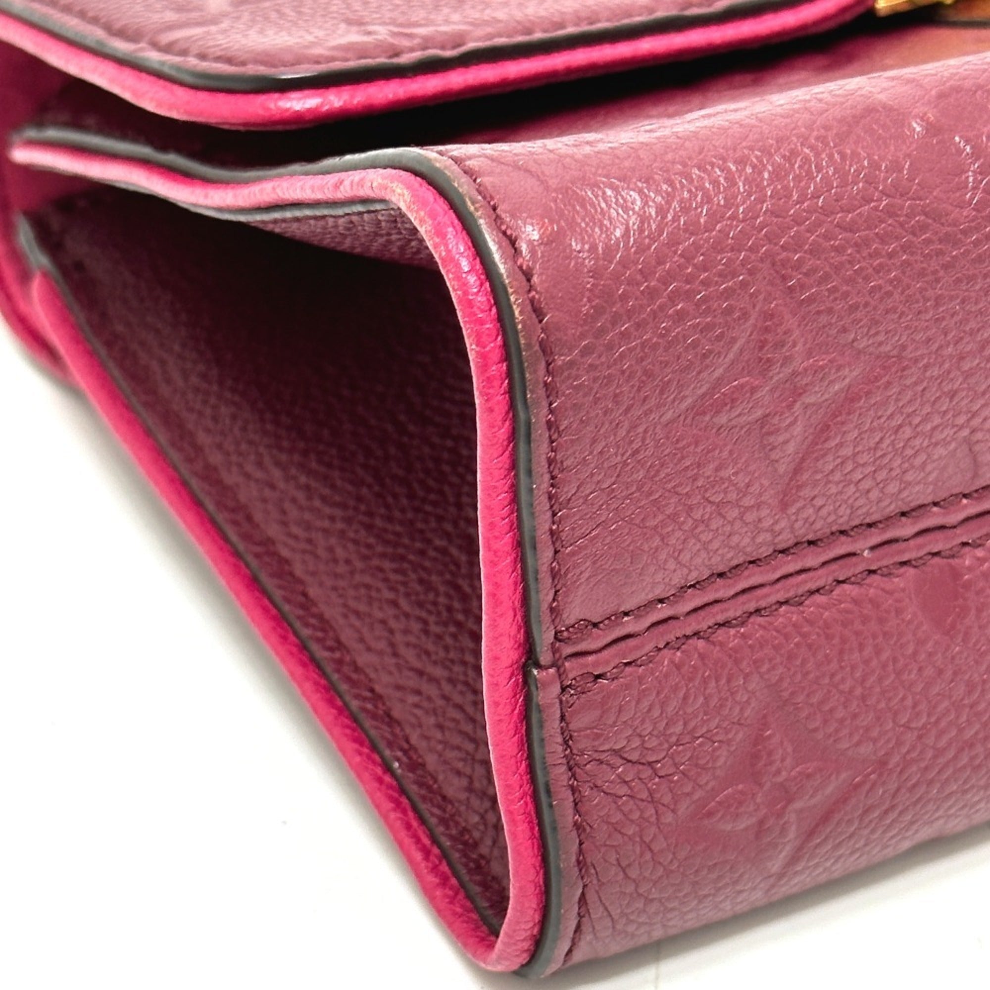 Louis Vuitton Red Color Monogram Empreinte Pochette Shoulder Bag