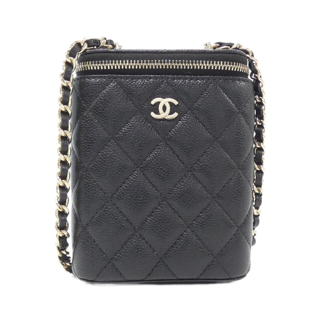Chanel Black Grained Calfskin Shoulder Bag