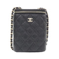 Chanel Black Grained Calfskin Shoulder Bag