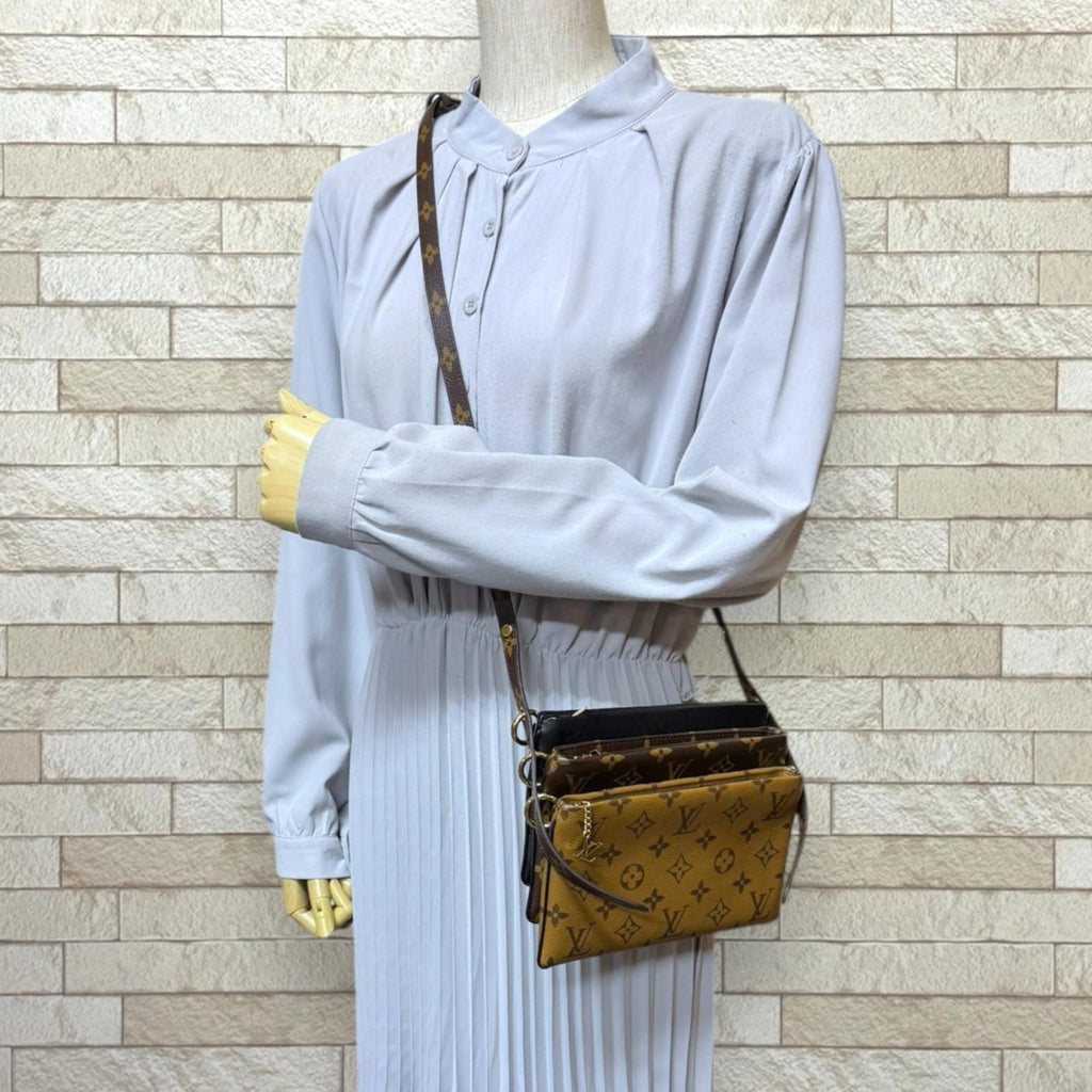 Louis Vuitton Monogram Brown Monogram Monogram Reverse Monogram Monogram Reverse Pochette Shoulder Bag