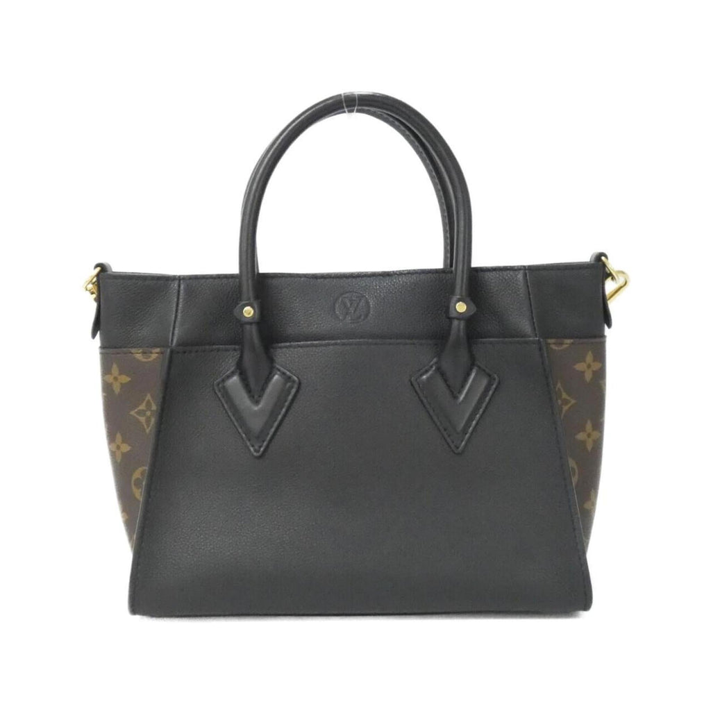 Louis Vuitton Black Coated Canvas Leather Handbag