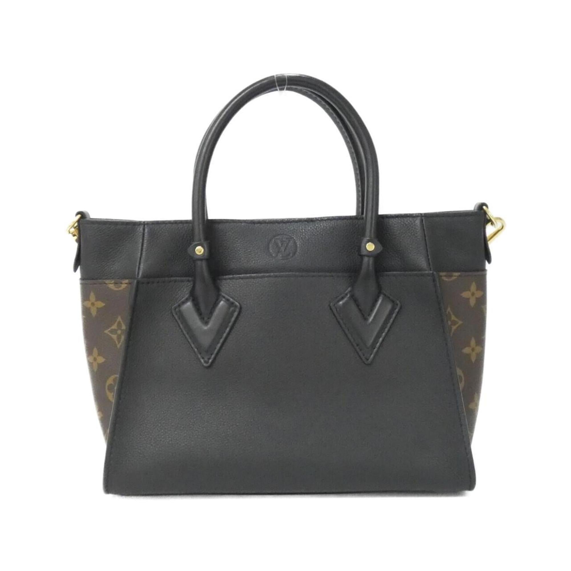 Louis Vuitton Black Coated Canvas Leather Handbag