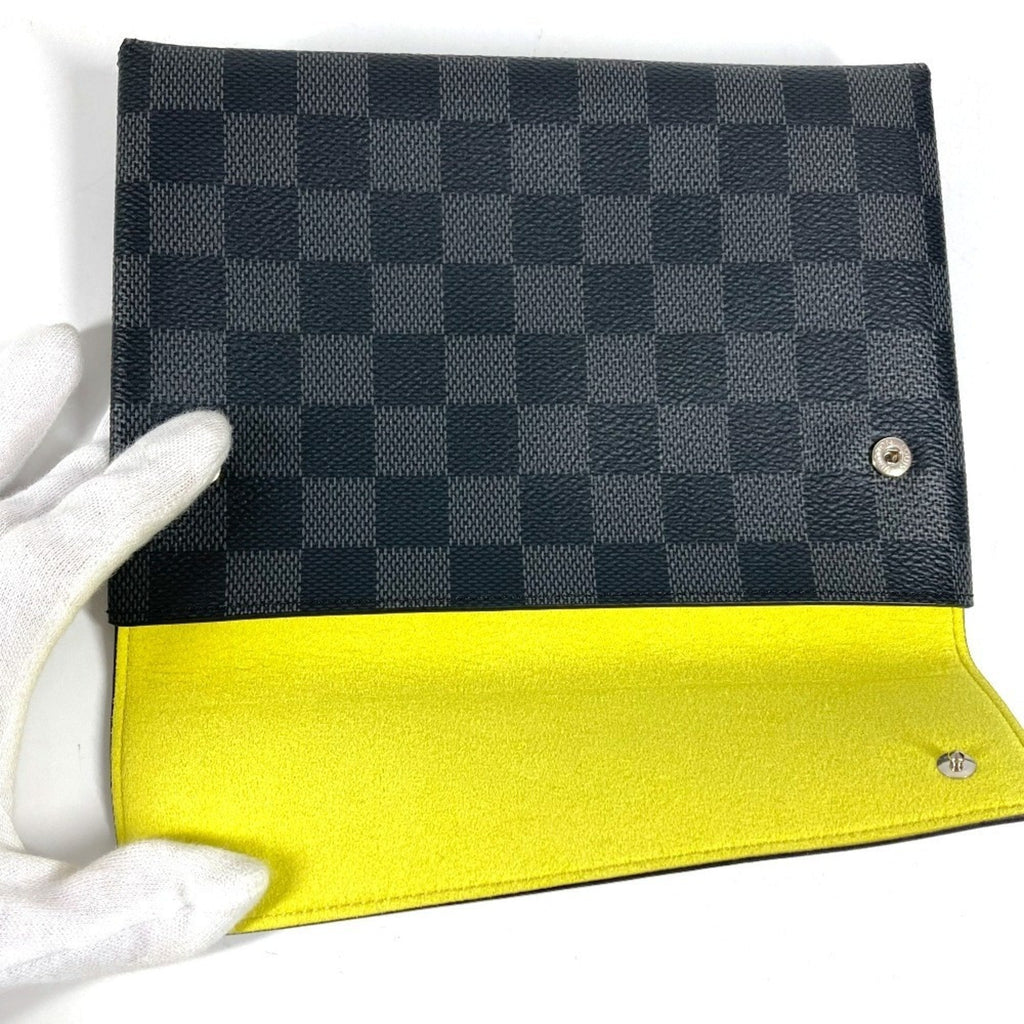 Louis Vuitton Black Blue Damier Graphite Clutch Bag Pouch