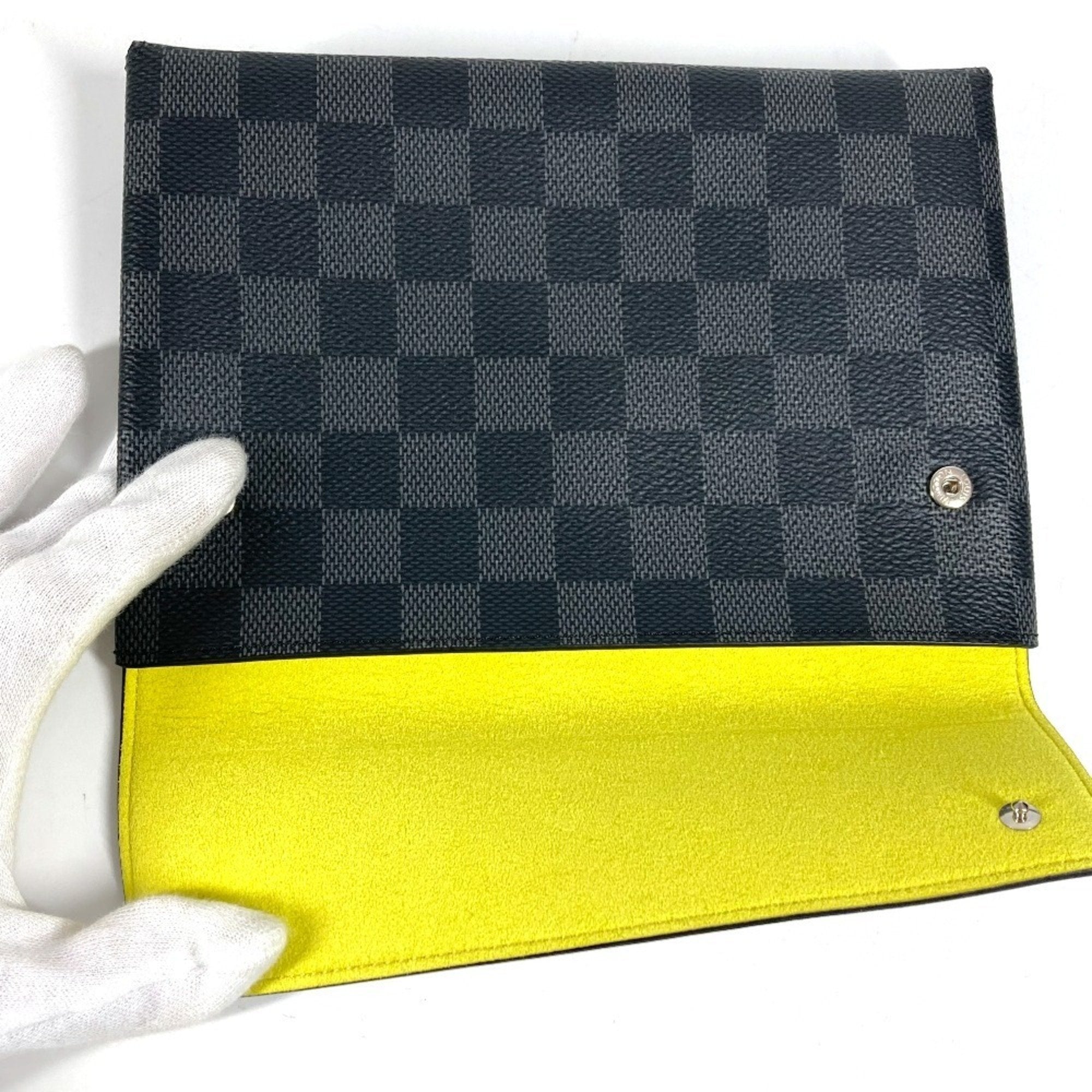 Louis Vuitton Black Blue Damier Graphite Clutch Bag Pouch