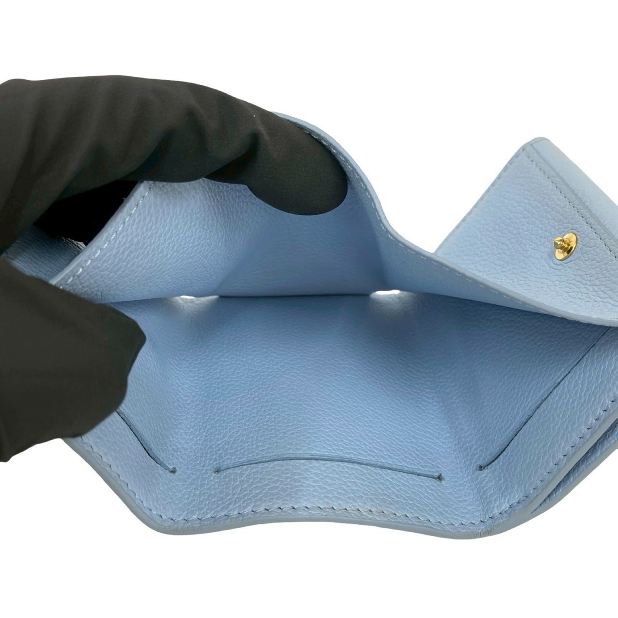 Louis Vuitton Blue Leather Wallet (Tri-Fold)