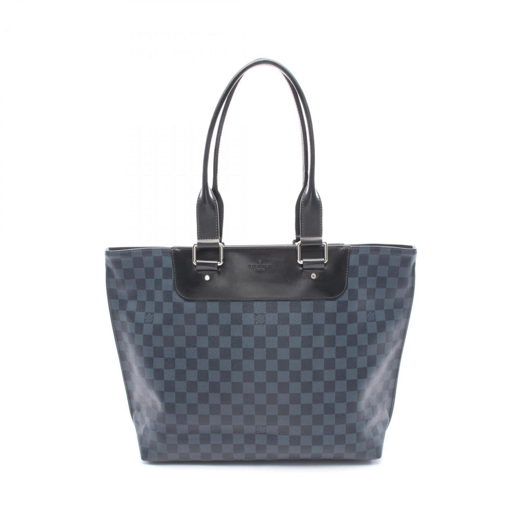 Louis Vuitton Black Navy Coated Canvas Tote Bag