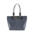Louis Vuitton Black Navy Coated Canvas Tote Bag