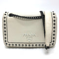 Prada White Leather Shoulder Bag