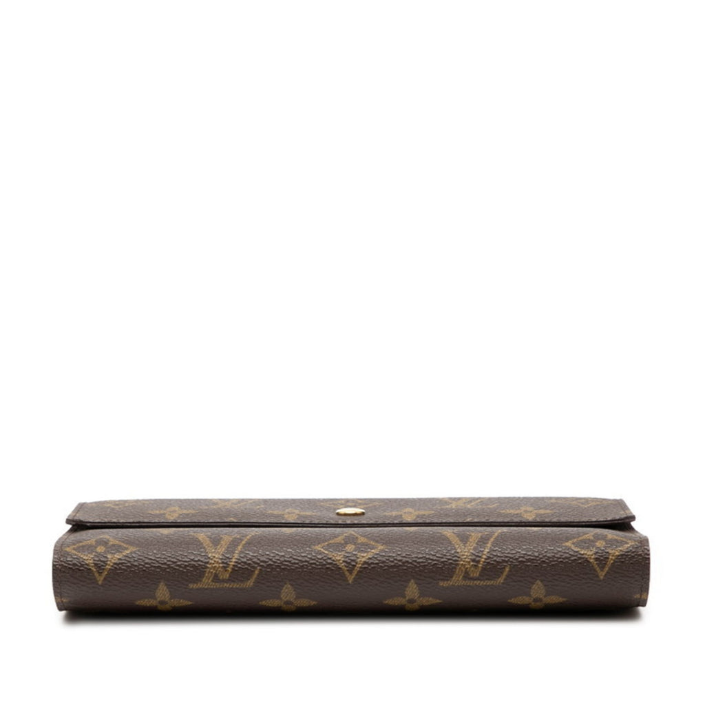 Louis Vuitton Brown Pvc Leather Long Wallet (Tri-Fold)