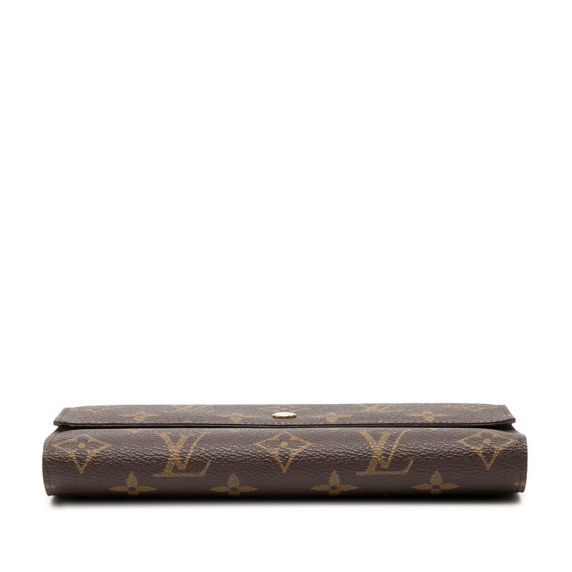 Louis Vuitton Brown Pvc Leather Long Wallet (Tri-Fold)