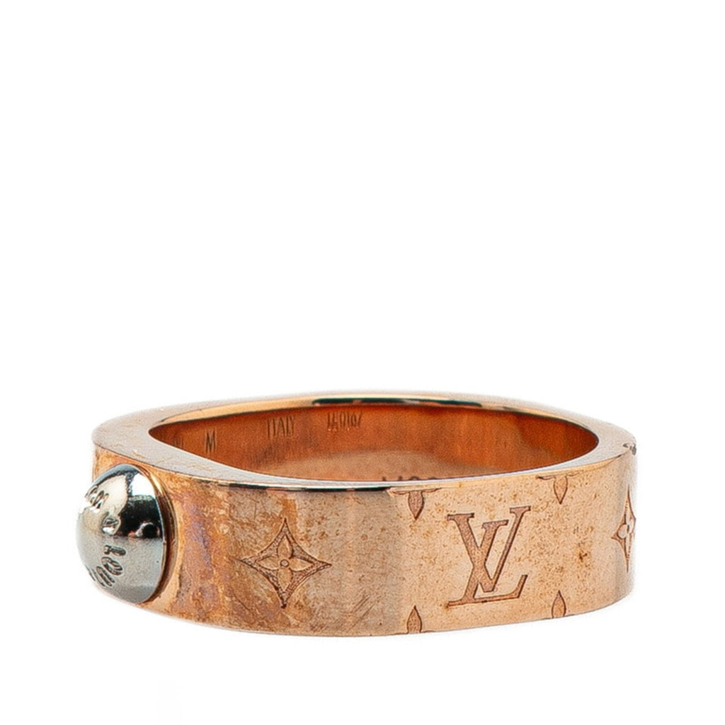 Louis Vuitton Silver Pink Gold Gold Plating Metal Band Ring